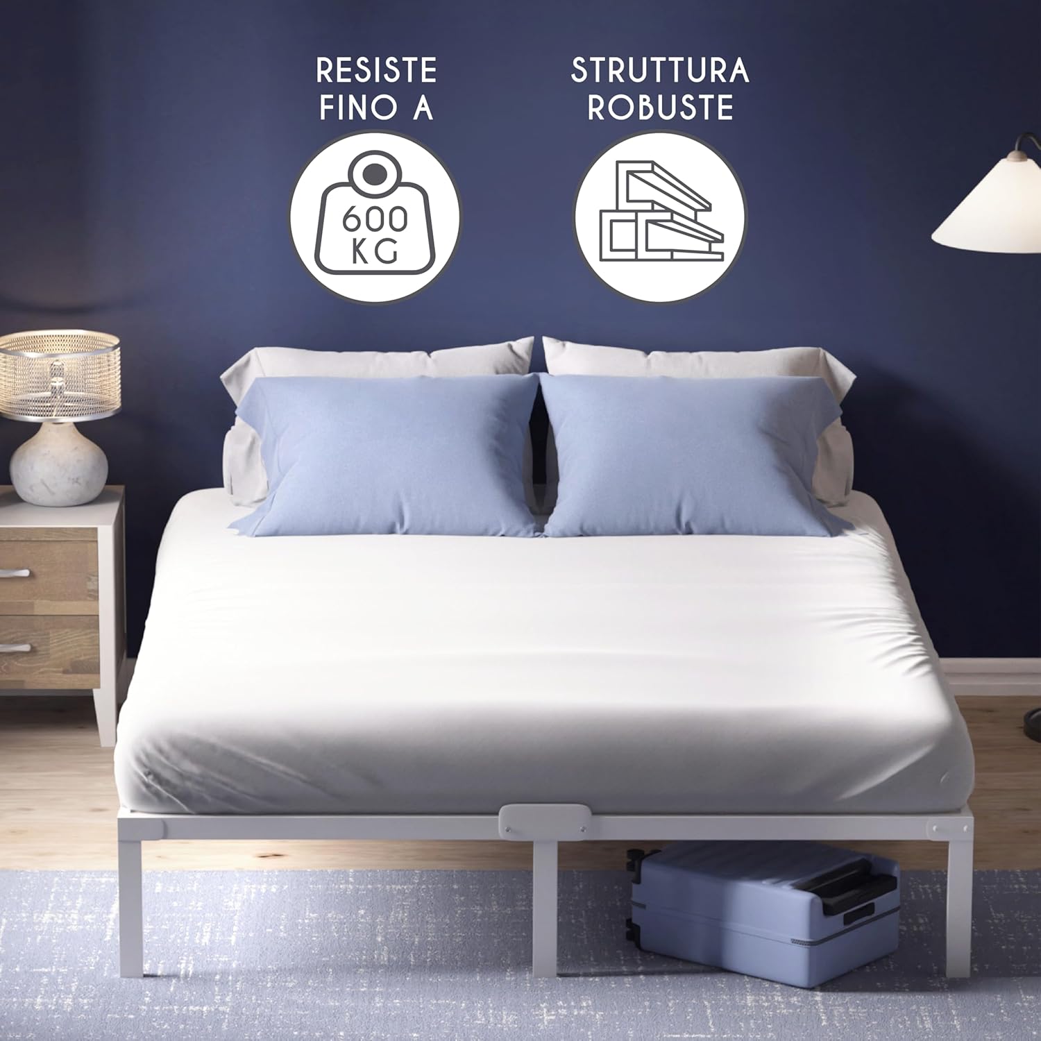 Dreamzie Struttura Letto Matrimoniale 140x200 con Rete - immagine 3