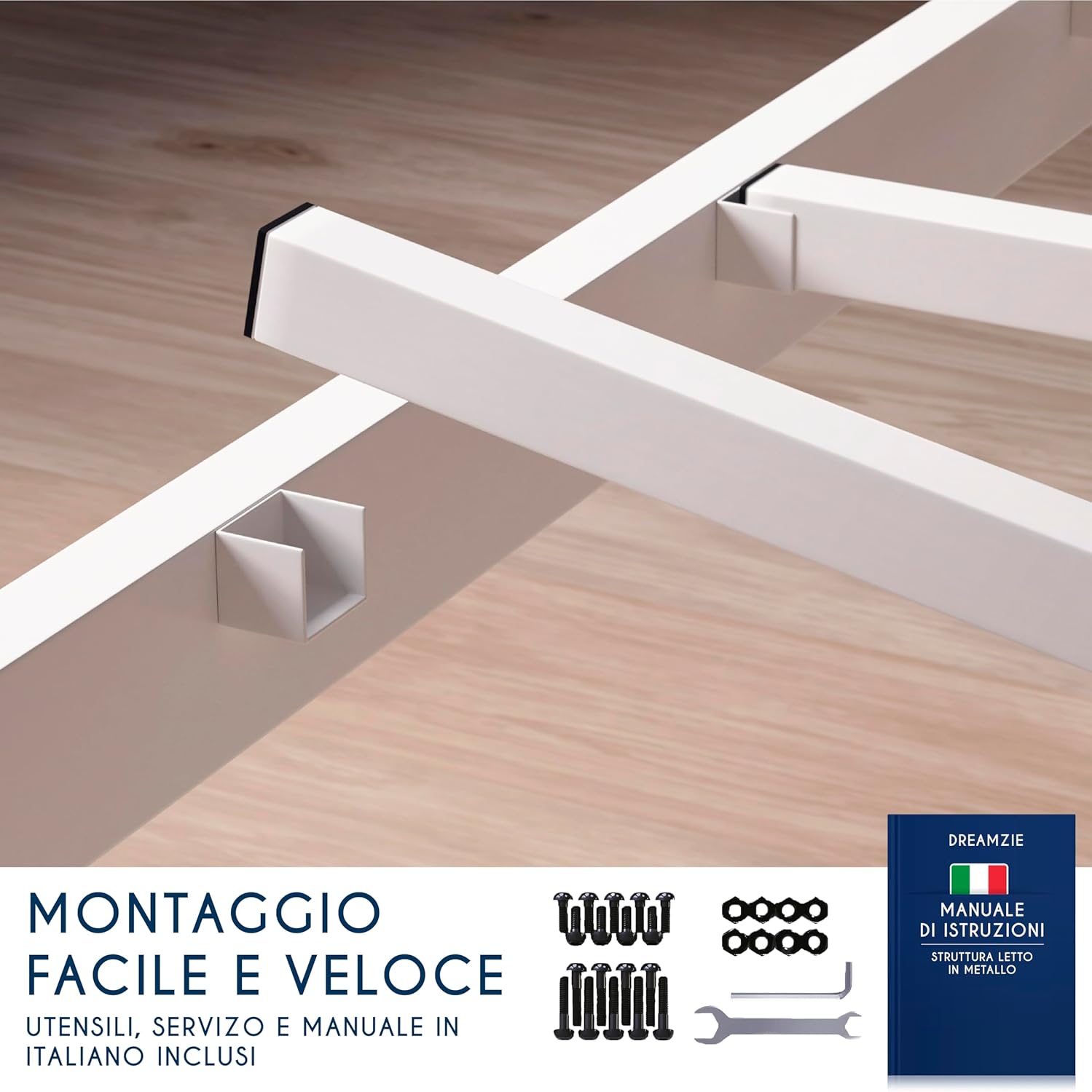 Dreamzie Struttura Letto Matrimoniale 140x200 con Rete - immagine 4