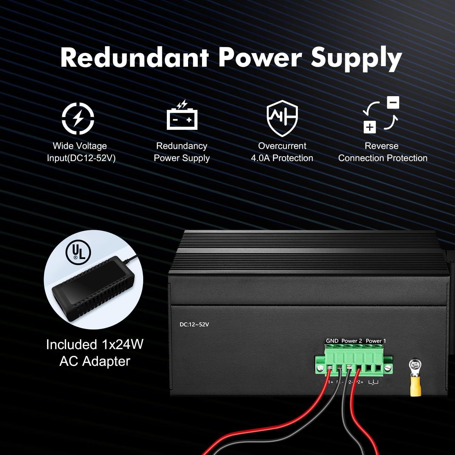 Mokerlink Switch Ethernet Industriale DIN-Rail 16 Porte - immagine 4