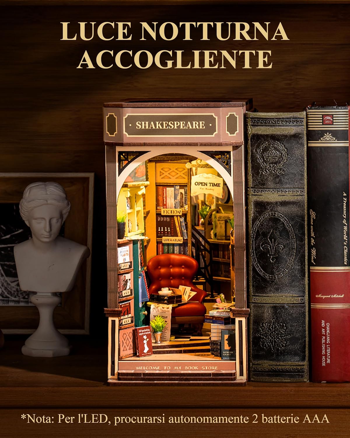 Rolife Book Store Kit Book Nook - Diorama Shakespeare - immagine 2