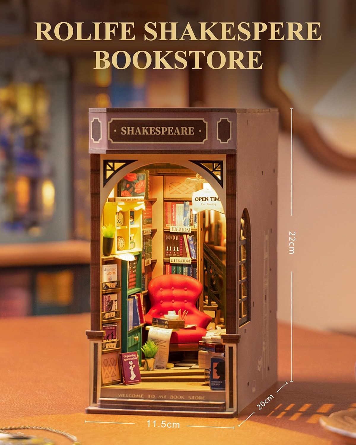 Rolife Book Store Kit Book Nook - Diorama Shakespeare - immagine 4