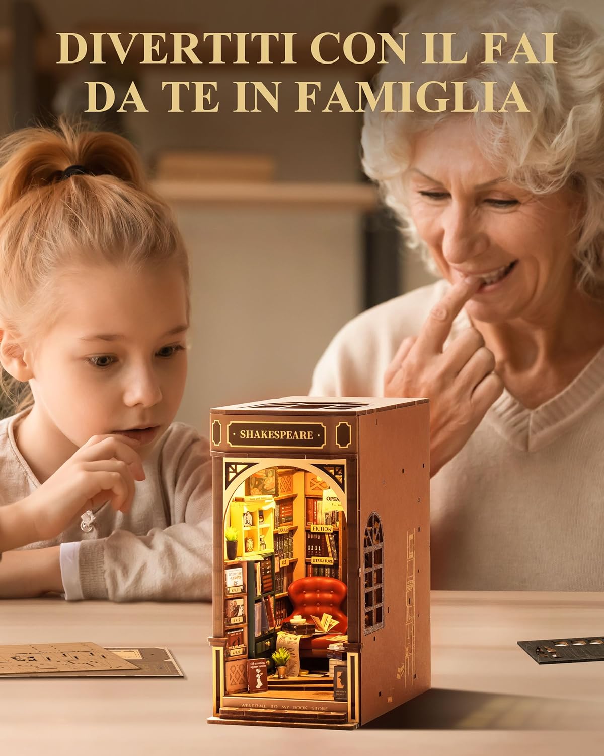 Rolife Book Store Kit Book Nook - Diorama Shakespeare - immagine 5