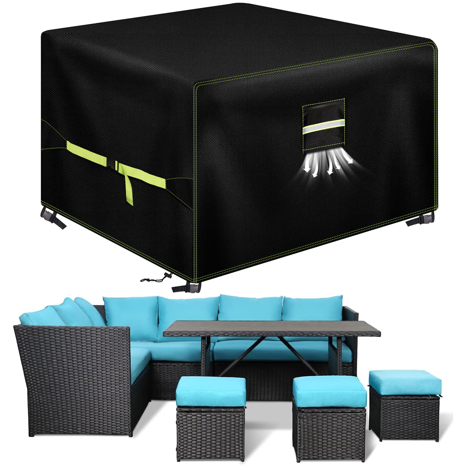 VDISRR Copertura Tavolo Esterno Impermeabile 250x250x90cm