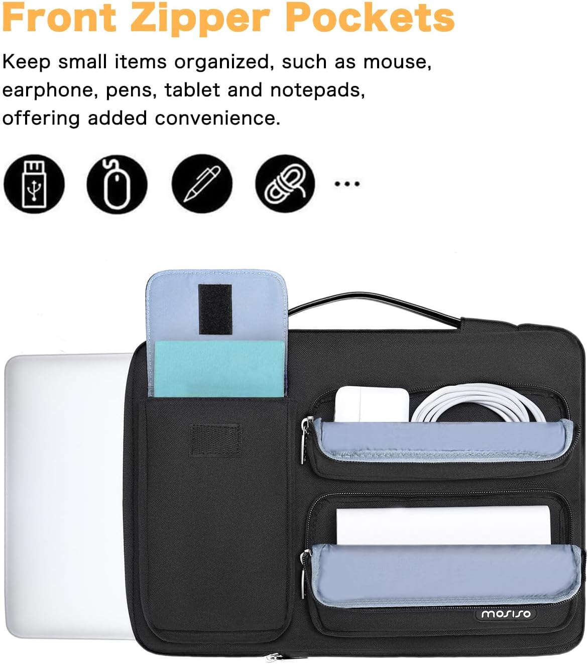 Mosiso Custodia Laptop 16 Pollici, Borsa PC Nera - immagine 2