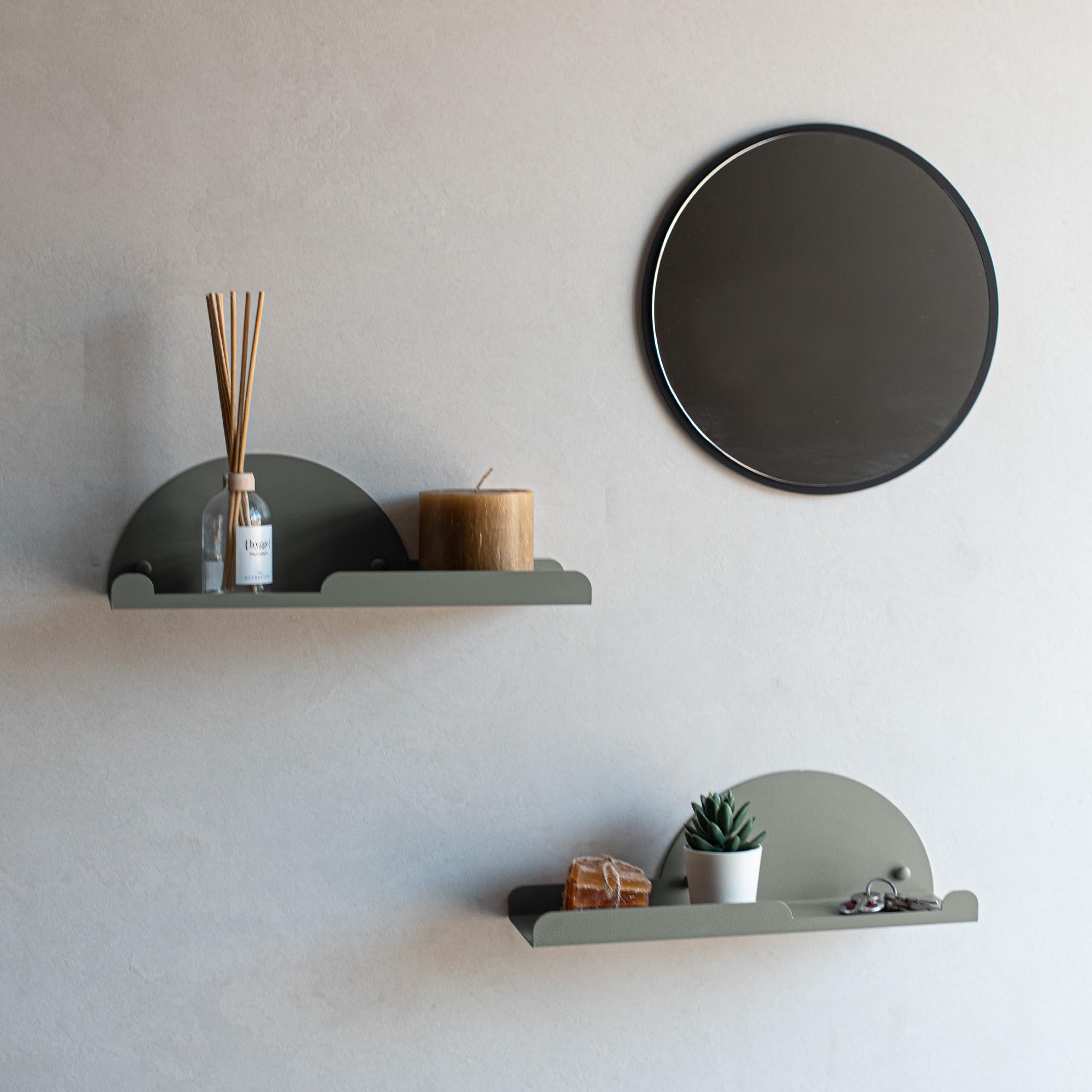 Miluka Set 2 Mensole da Parete con Appendiabiti 35cm