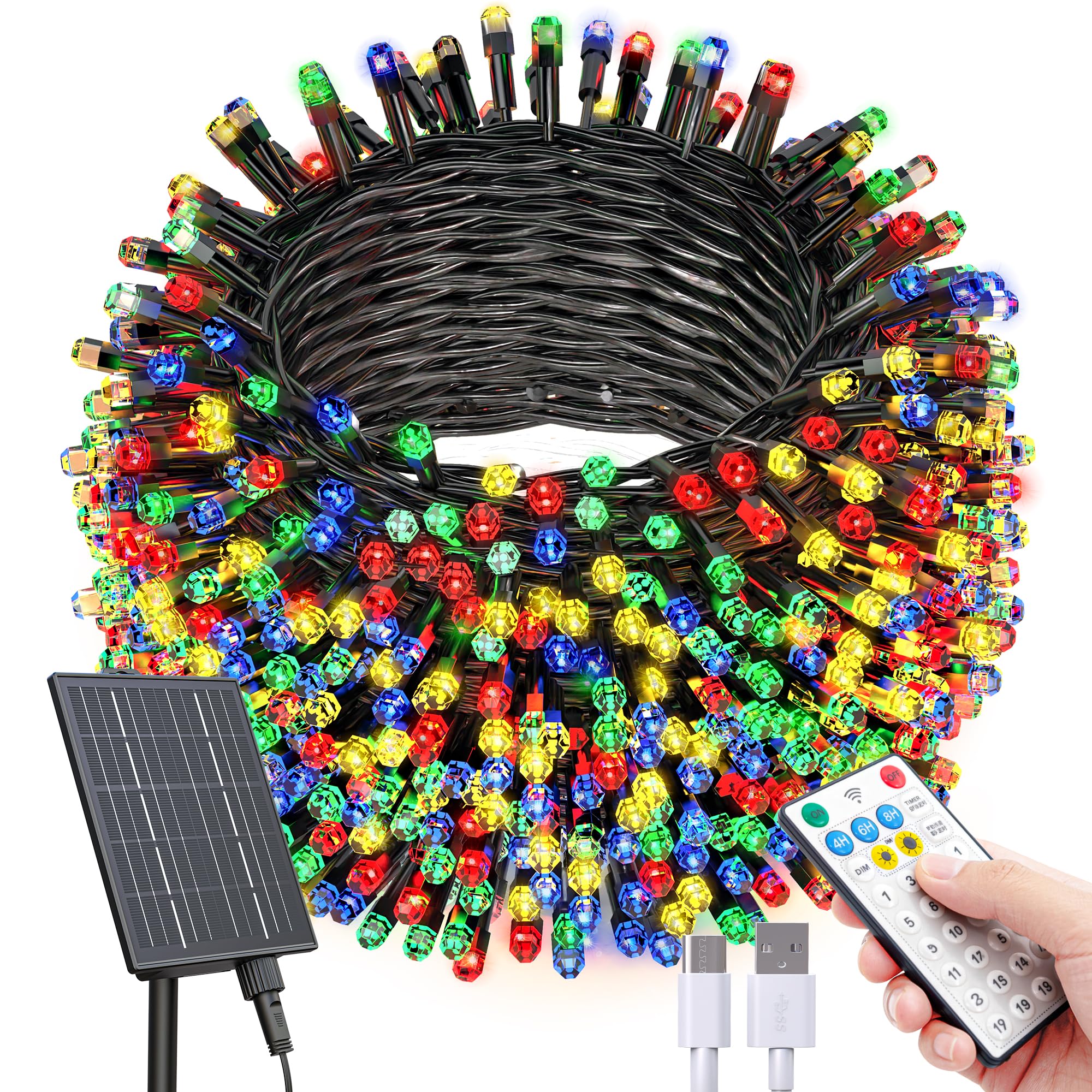 Solarbaby Luci Natale Esterno Solare 42m 400 LED