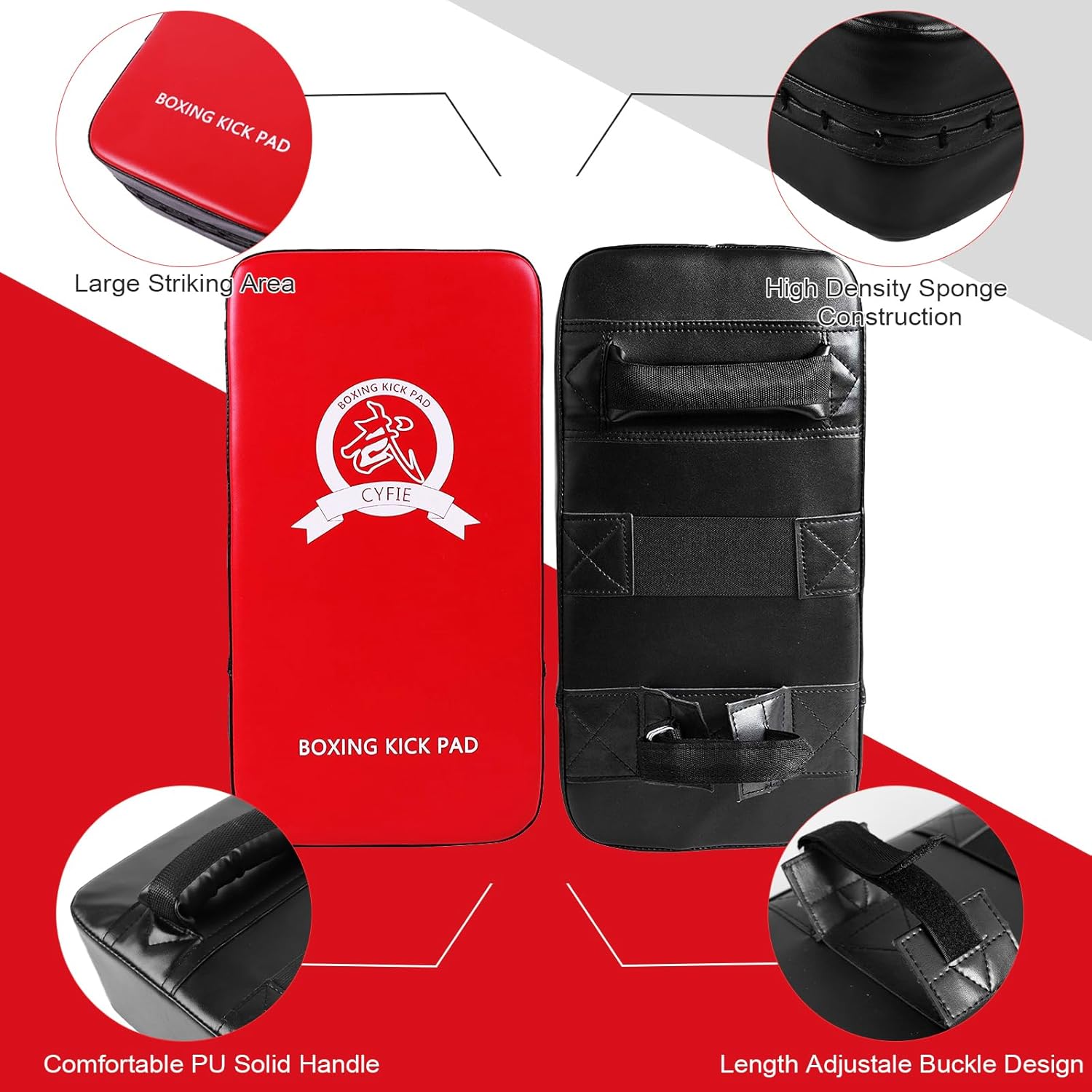 DEWEL Kit da Boxe 4 Pezzi, Rosso - immagine 3