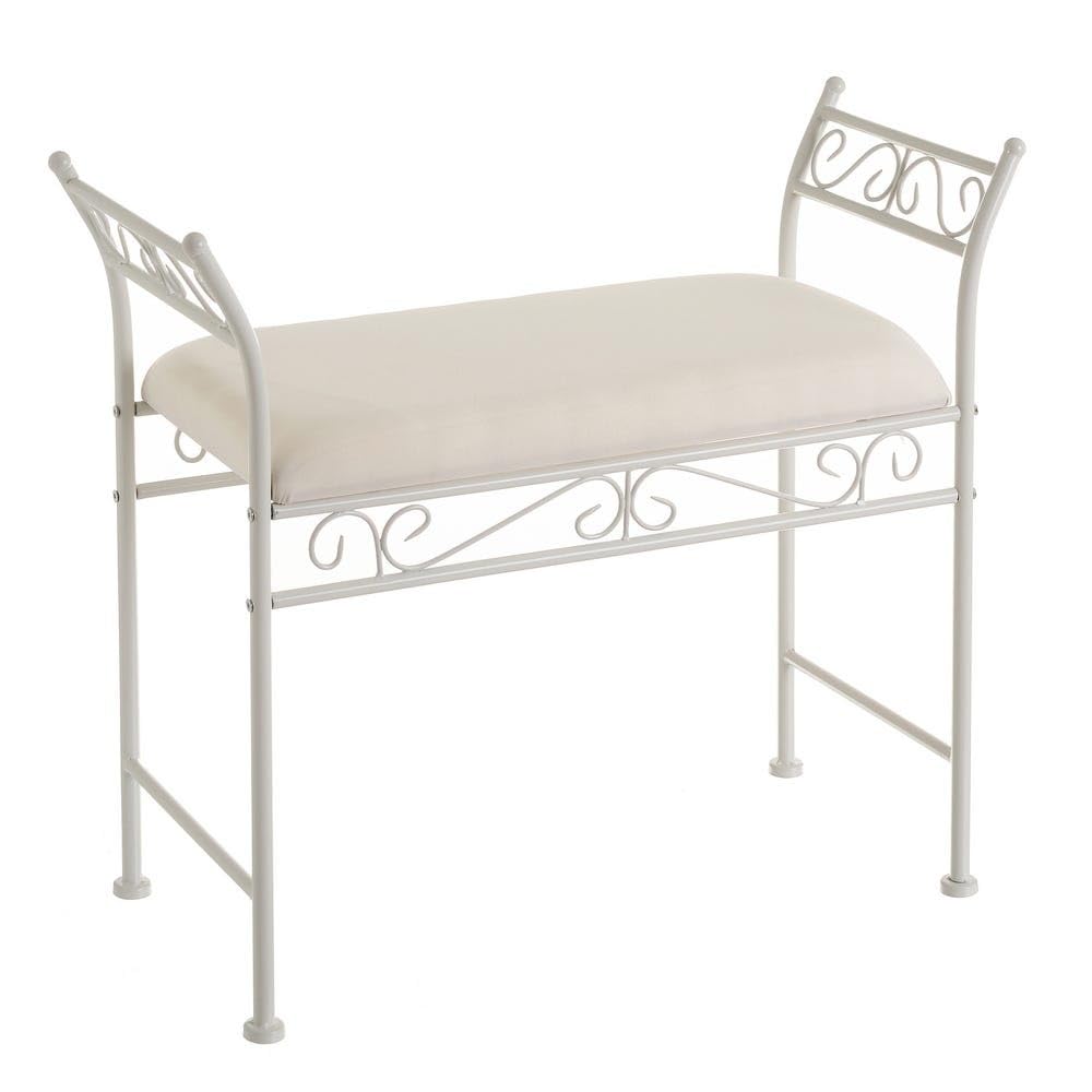 DRW Panchina in metallo bianco