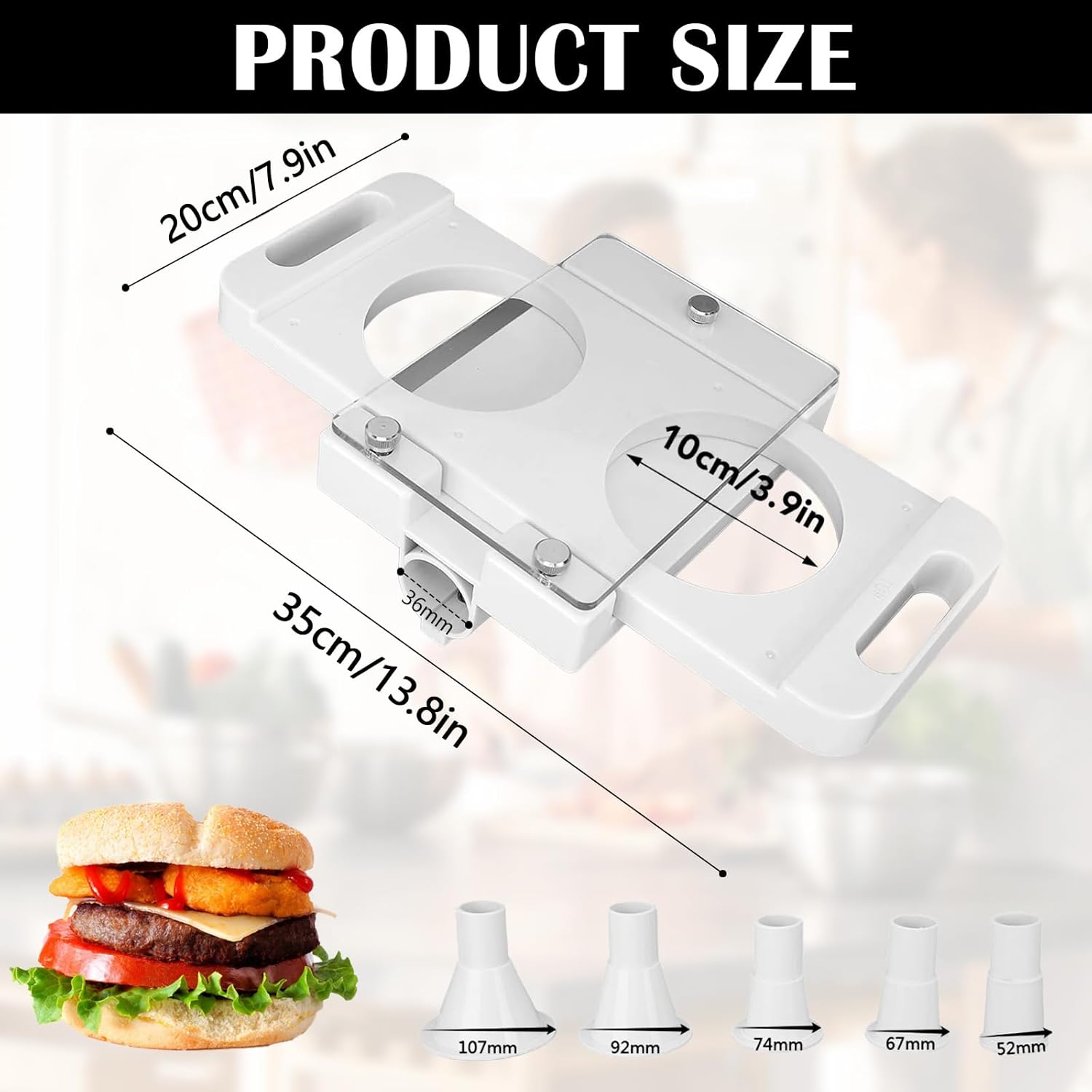 Pressa per Hamburger Automatica con 5 Tubi Adattatori - immagine 2