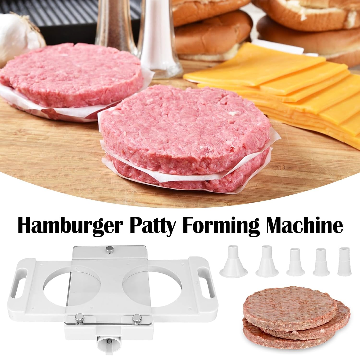 Pressa per Hamburger Automatica con 5 Tubi Adattatori - immagine 4