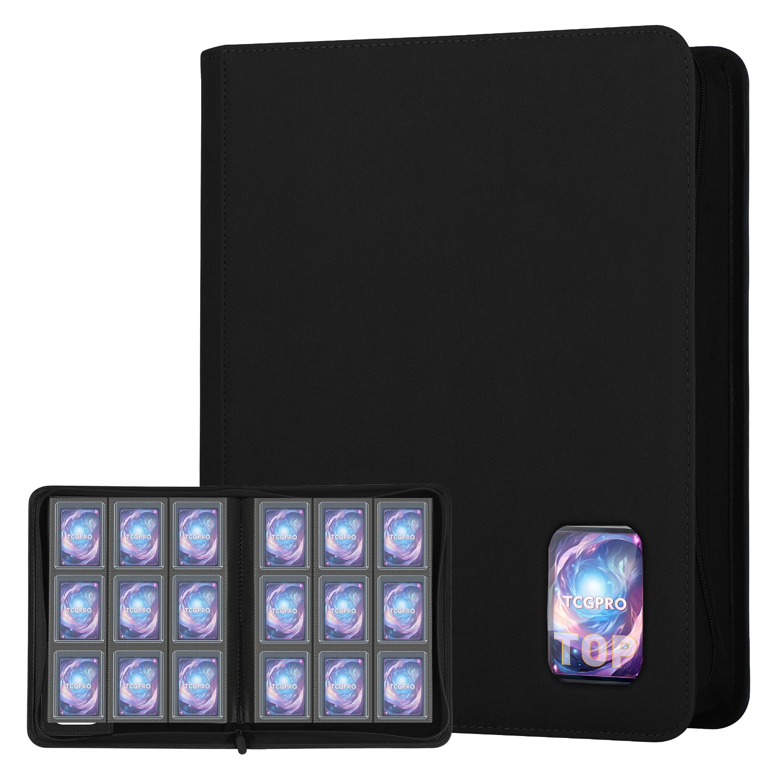Tcgpro Toploader - Rilegatura 360 Carte 3"x4", Nero