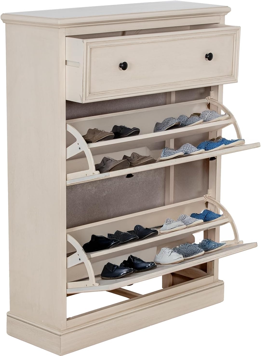 ZAPATERO MADERA 3 CAJONES BEIG E - immagine 2