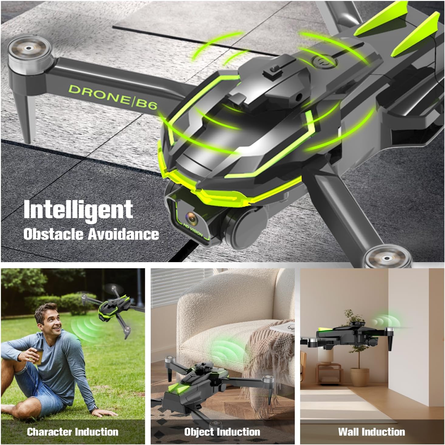 Drone con Telecamera HD 1080P Pieghevole, Green - immagine 6