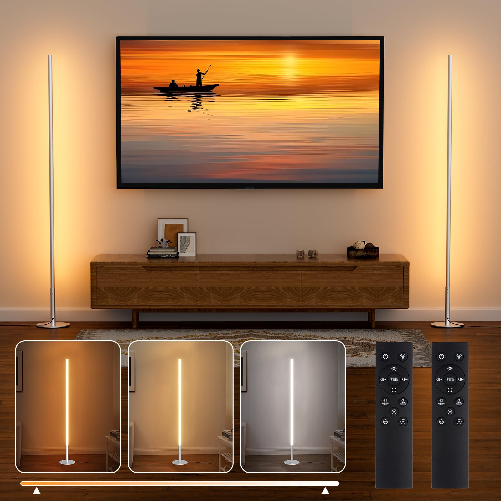 Lampade da Terra LED 2 Pezzi con Telecomando