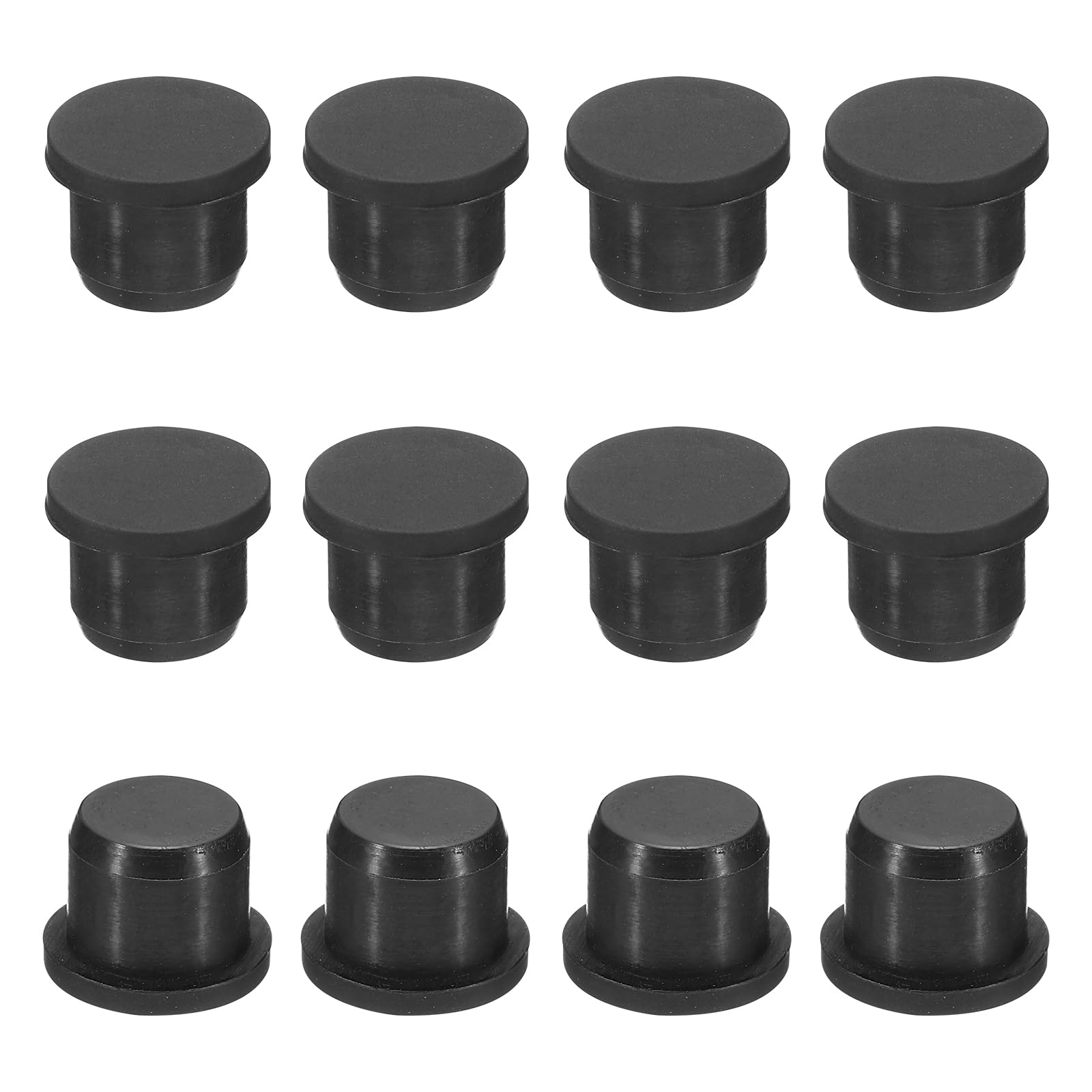 QUARKZMAN 12pz Silicone Gomma Fori Tappo 12-12,5mm Tappi Flessibili Morbidi Copriforo con Tappo Solido in Gomma Siliconica per Fori Impermeabili, Nero