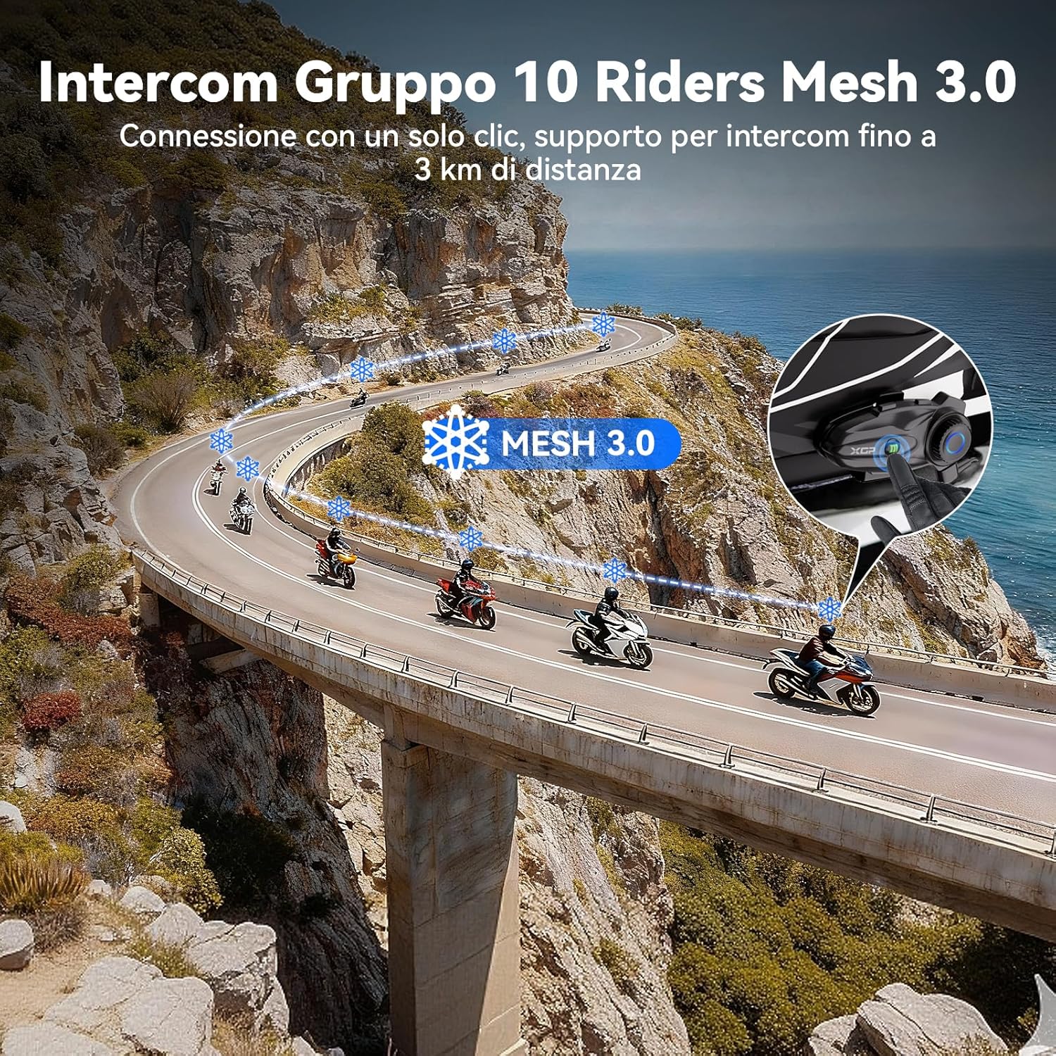 X10 Interfono Moto Bluetooth Mesh 3.0, Coppia - immagine 2