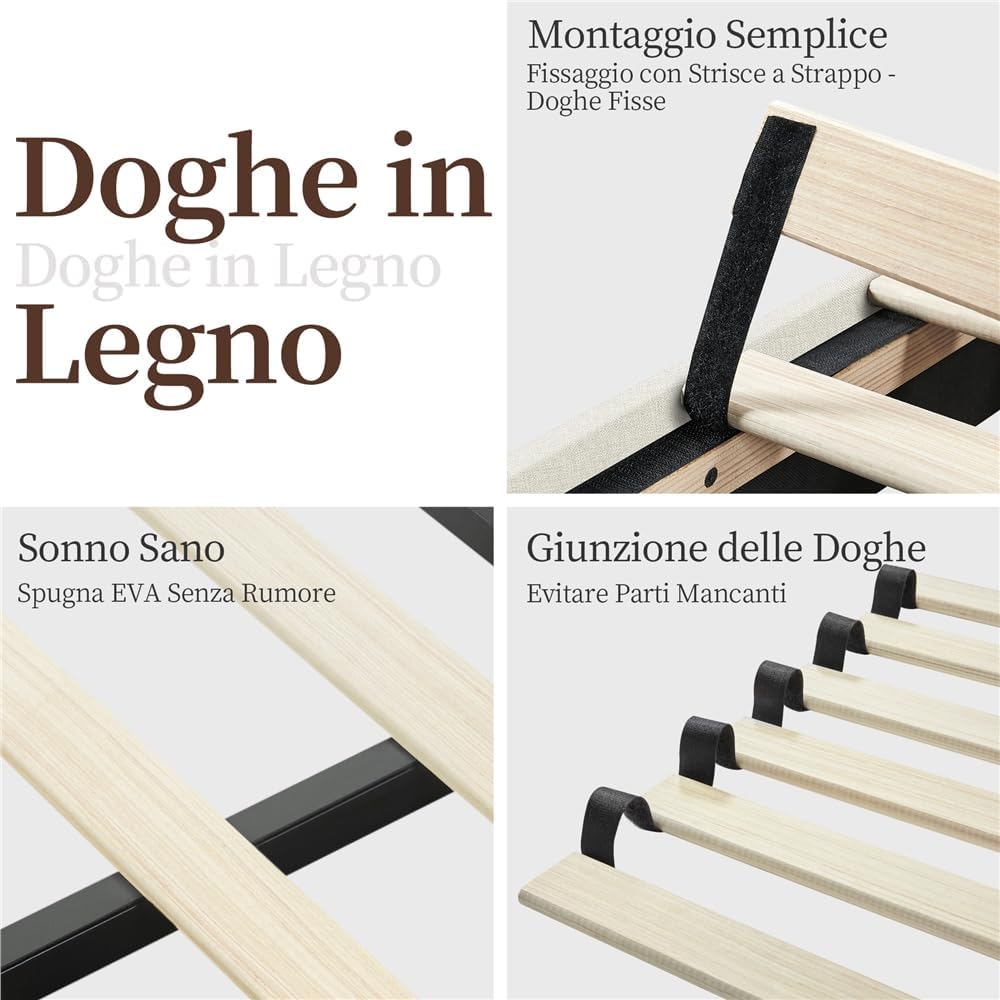 Yaheetech Letto Imbottito 140x200cm Beige - immagine 8