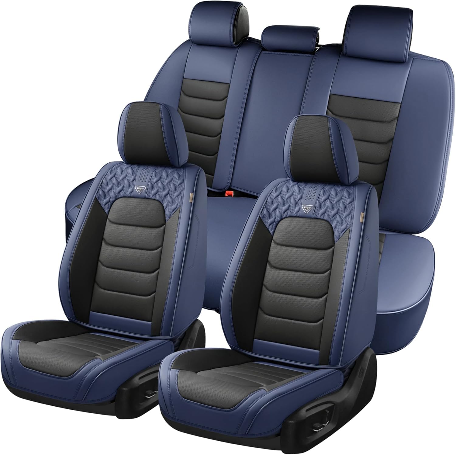 Florich Coprisedili Auto Set Completo 5 Pezzi Blu&Nero - immagine 1