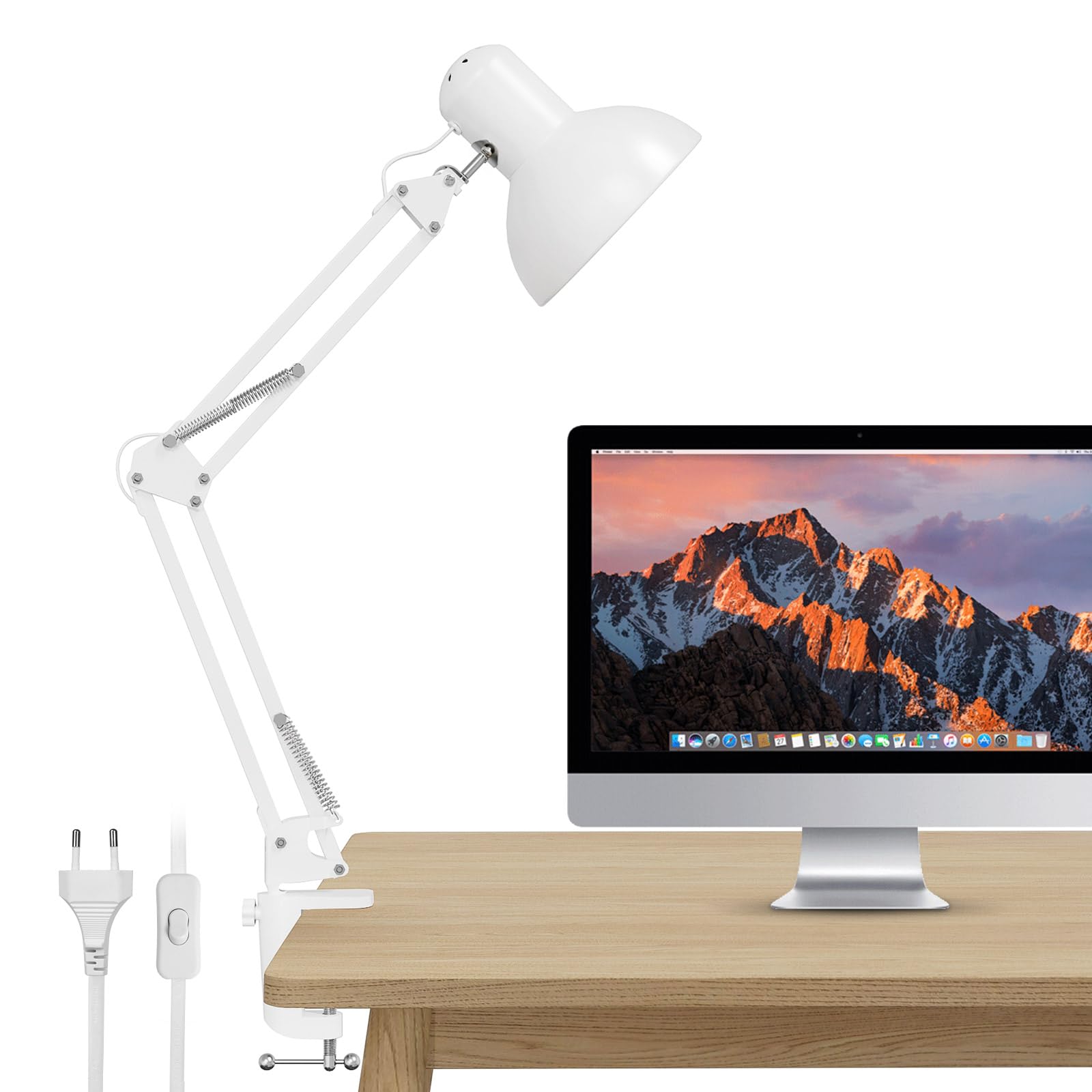 Lepro Lampada da Scrivania LED con Clip, Bianco