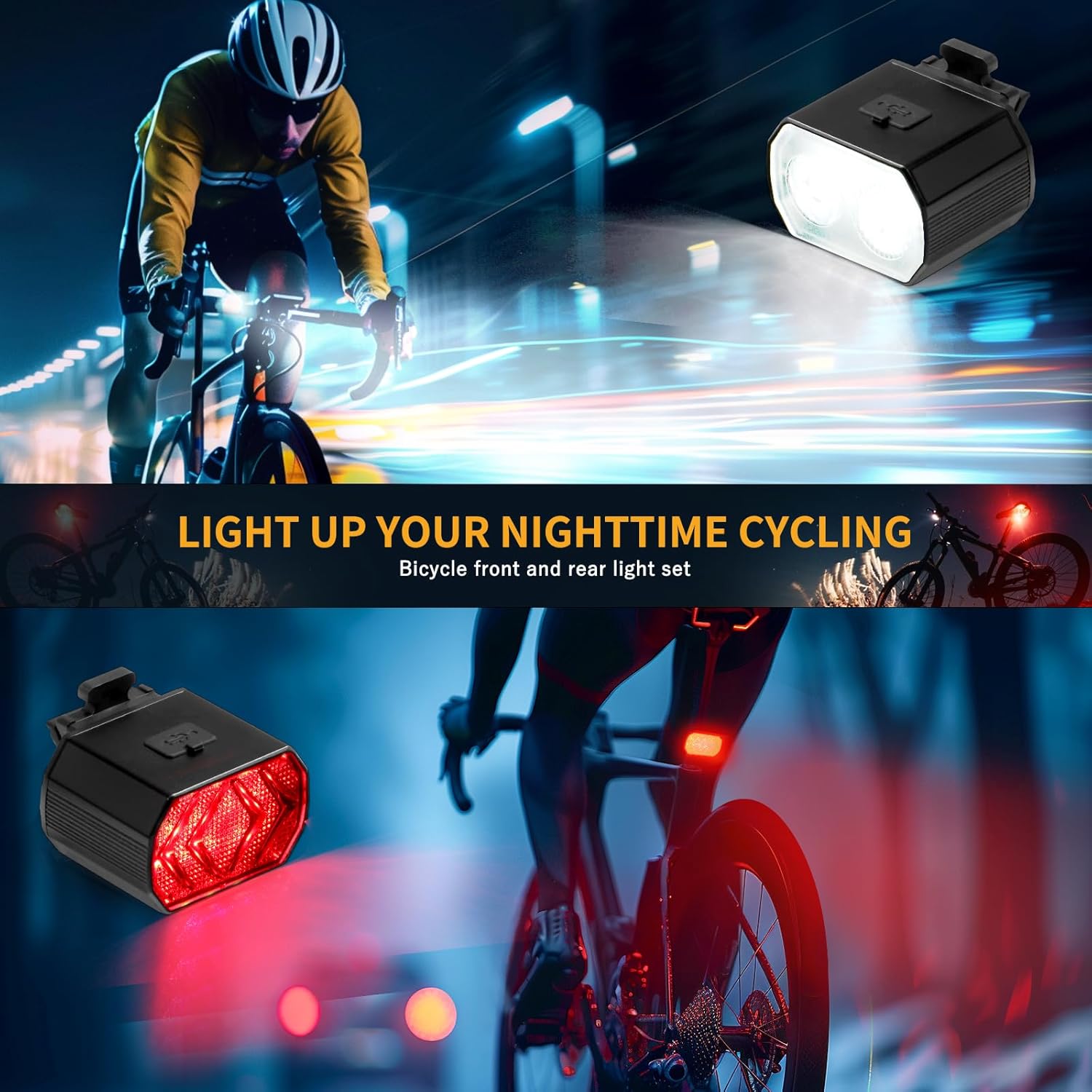 Blendura Luce Bici LED IPX6 Ricaricabile USB - immagine 2