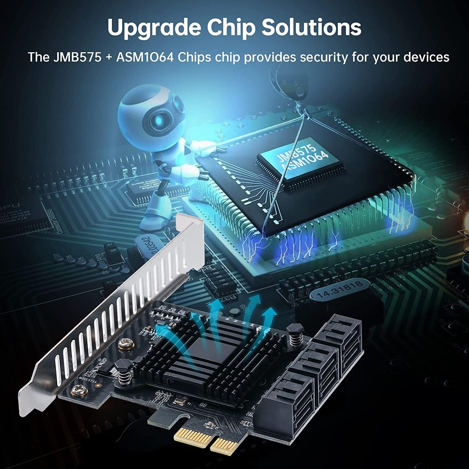 Scheda Controller PCIE SATA 6 Porte 3.0 6 Gbps | Actimed | Velz