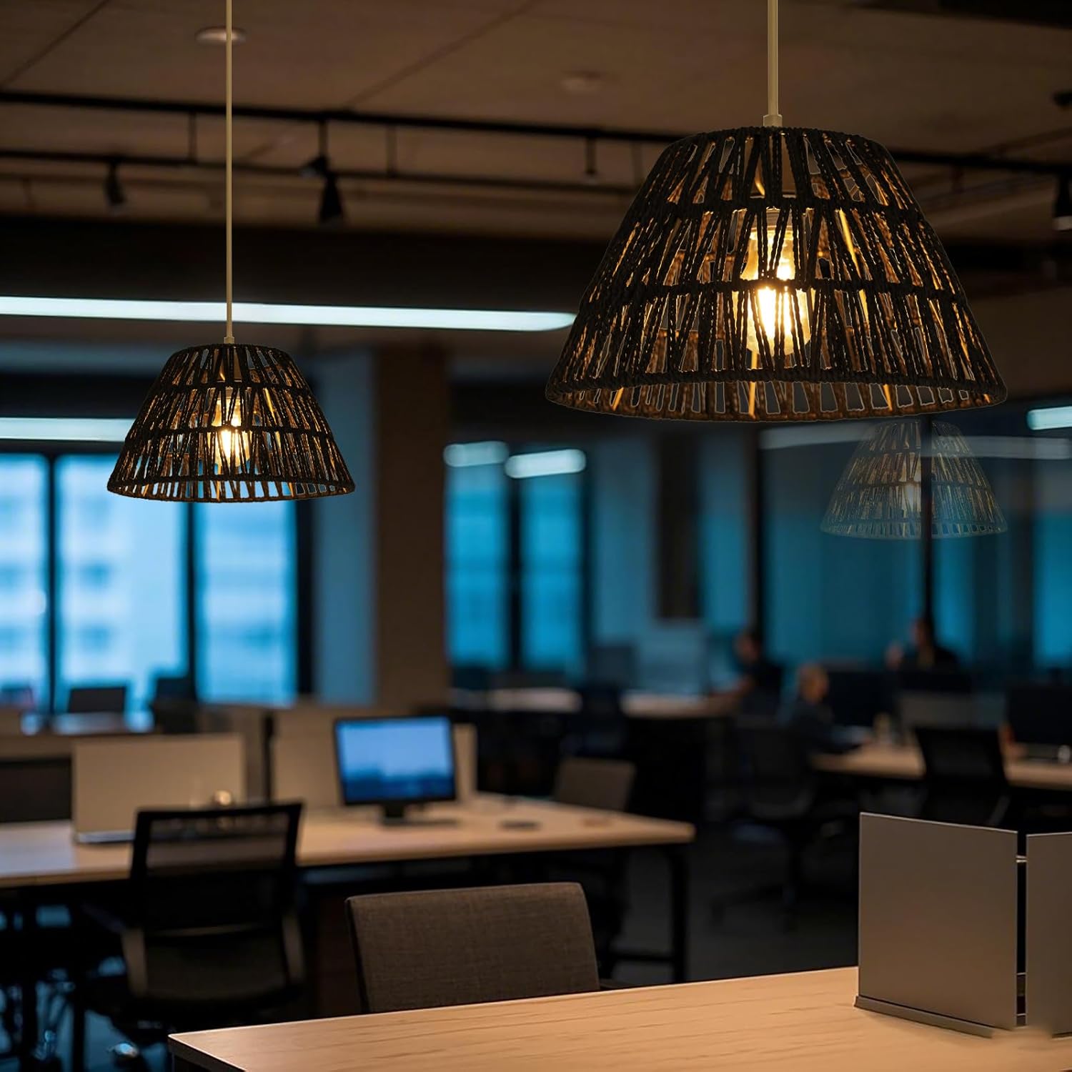 Paralume Bohemien in Rattan e Vimini (2 pezzi) - immagine 2