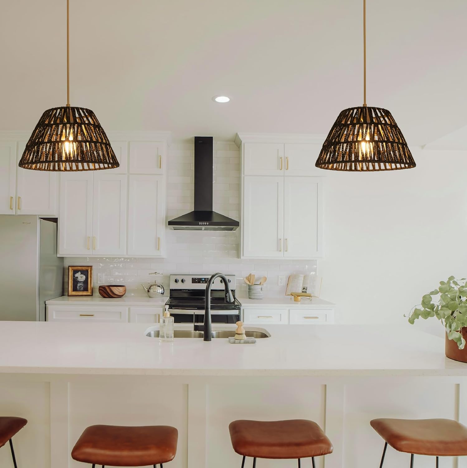 Paralume Bohemien in Rattan e Vimini (2 pezzi) - immagine 7