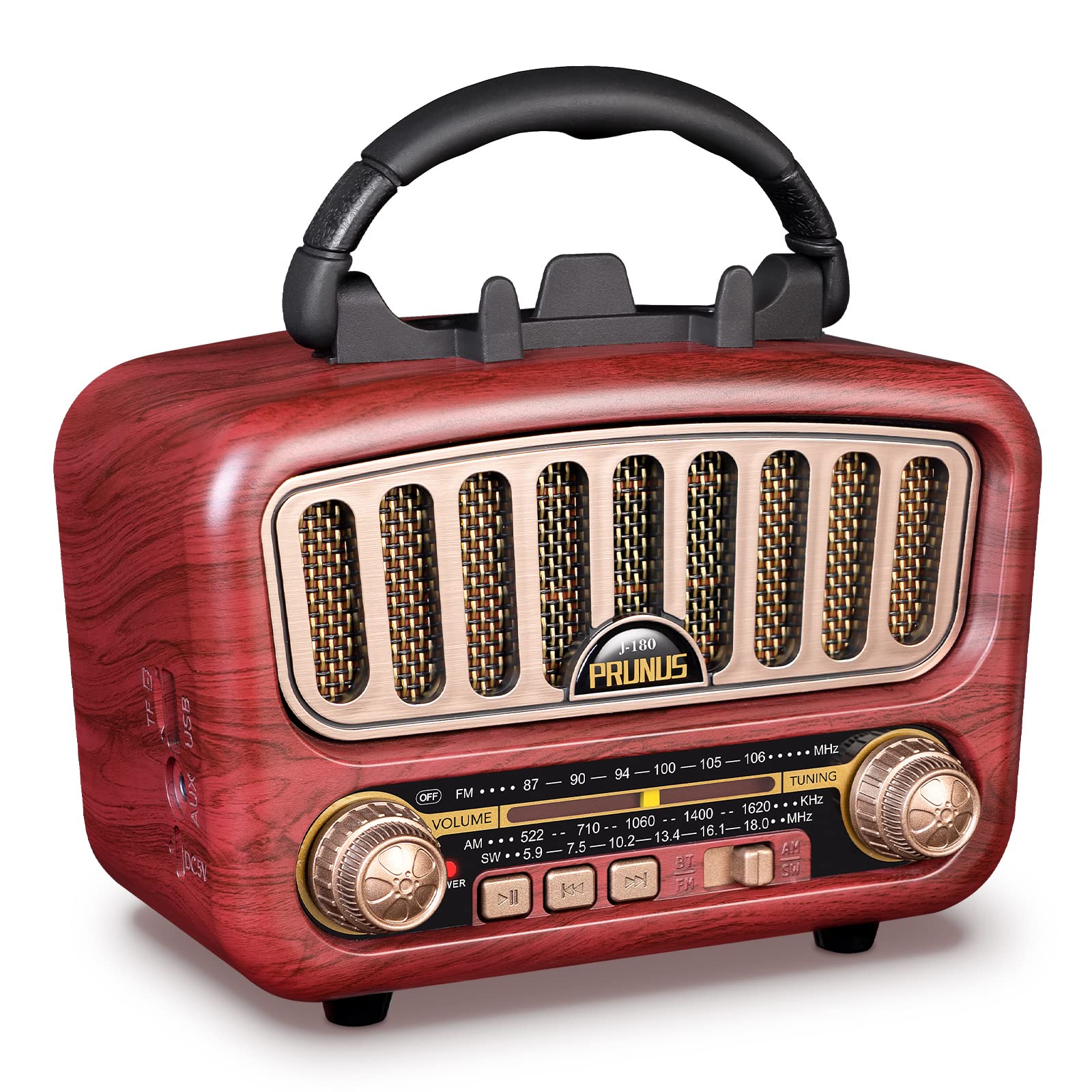 prunus J-180 Radio Portatile Vintage FM/AM/SW