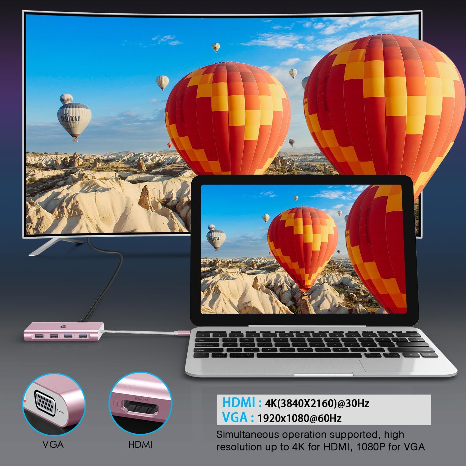 Hub USB C 11 in 1 con HDMI 4K e Ethernet - immagine 3