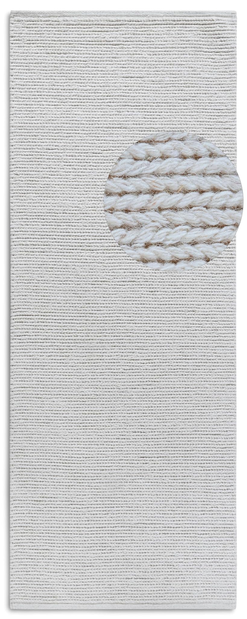 Villeroy & Boch Tappeto di Lana Francois 80x200, Bianco Naturale