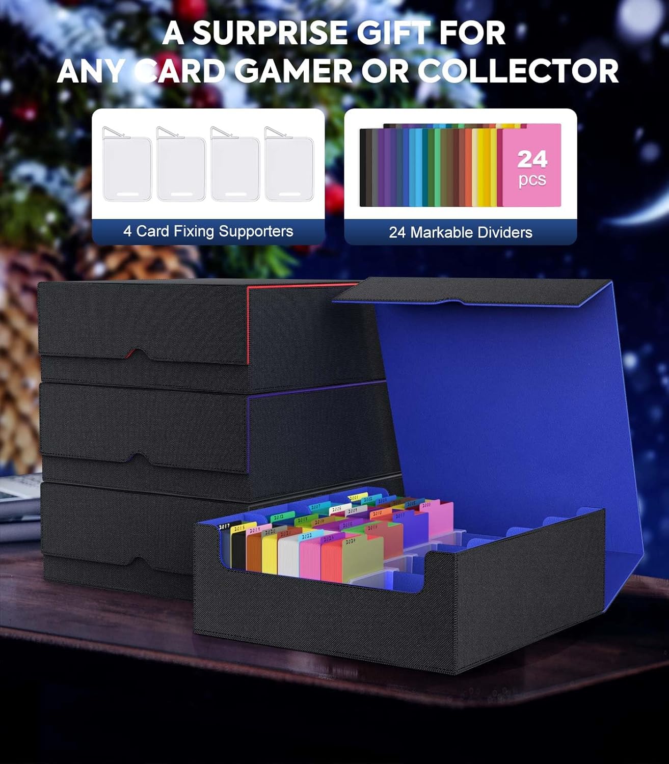 Moko Custodia per Carte da Gioco 3000+ MTG, Nero Blu - immagine 7