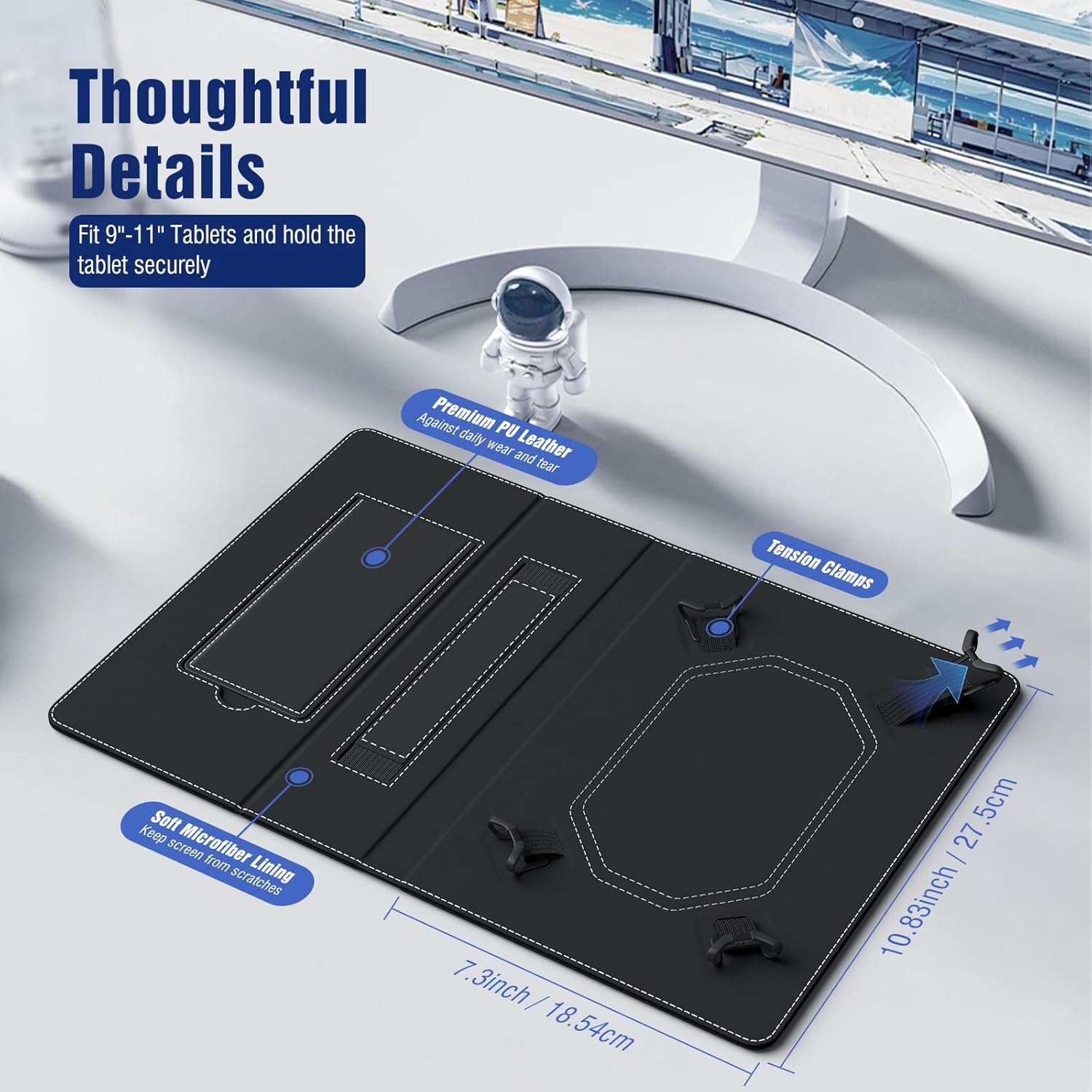 Timovo Custodia Universale per Tablet 10.1 Pollici, Nera - immagine 2