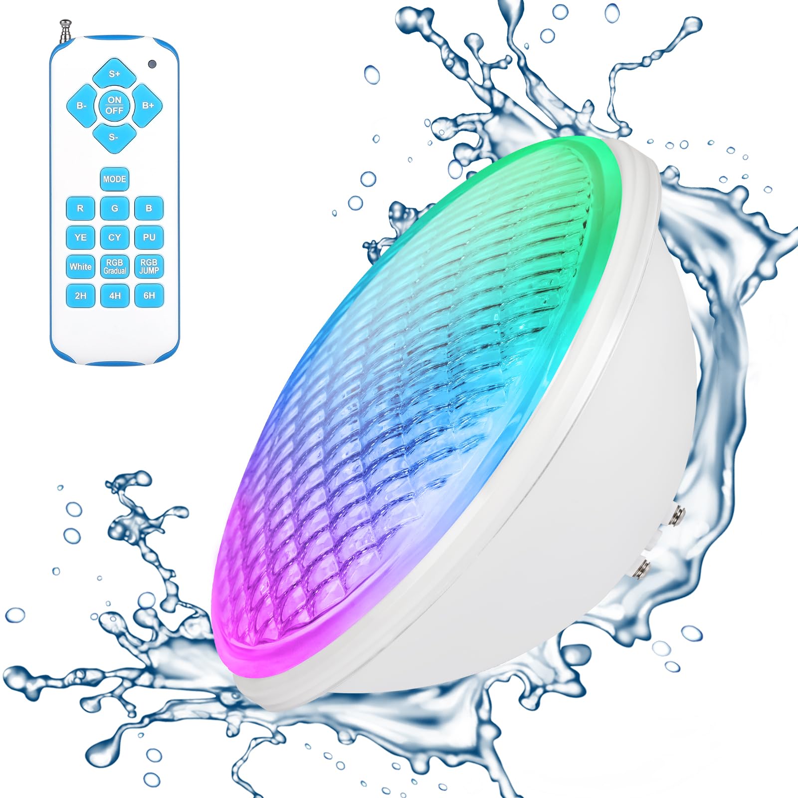 Kollniun Par56 Illuminazione Piscina 22W RGB con Telecomando