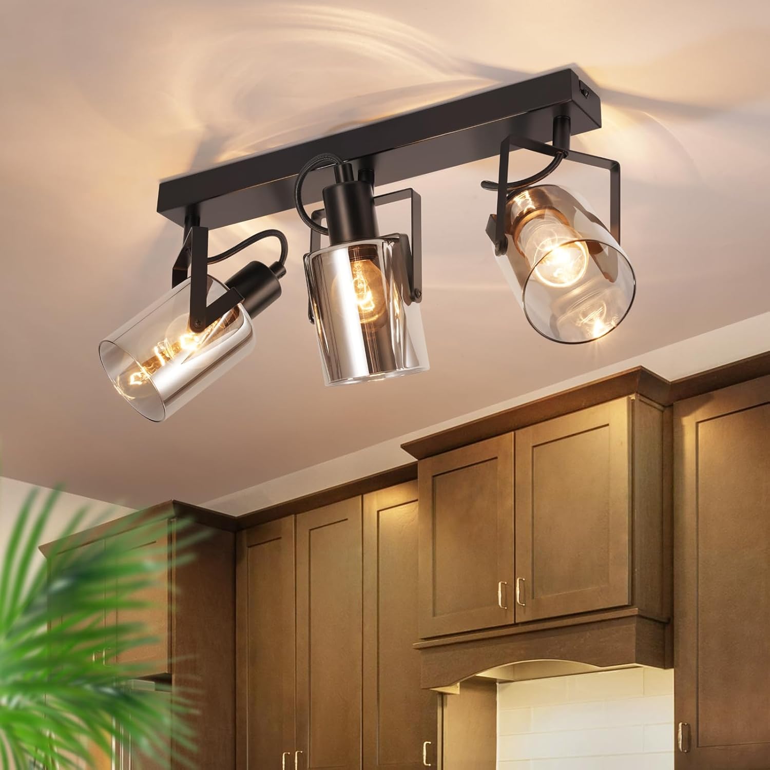 Cbjktx Faretto da Soffitto Nero 3 Fiamme E14 - immagine 1