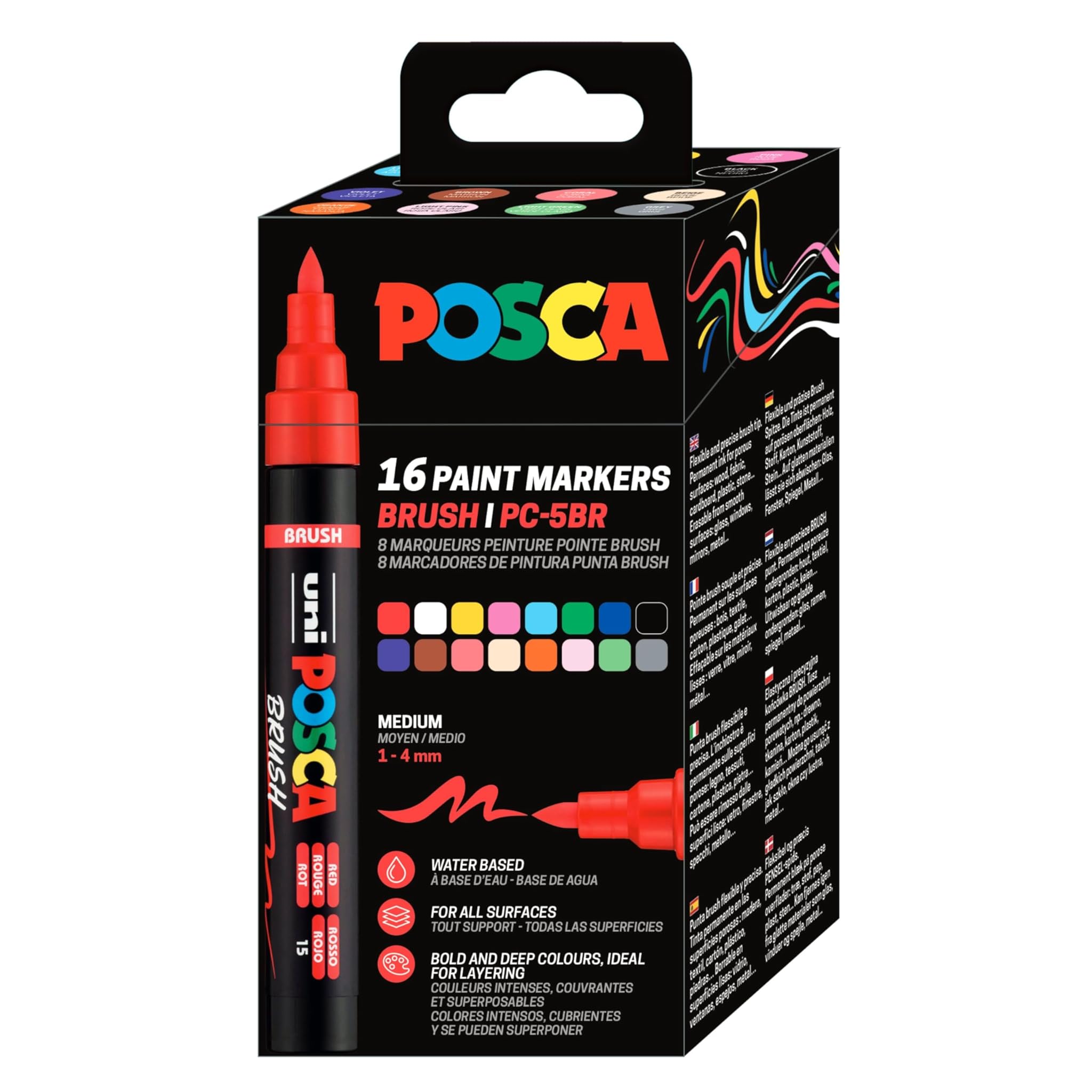 Posca Mitsubishi Pencil - Pochette 16 Marqueurs PC5BR