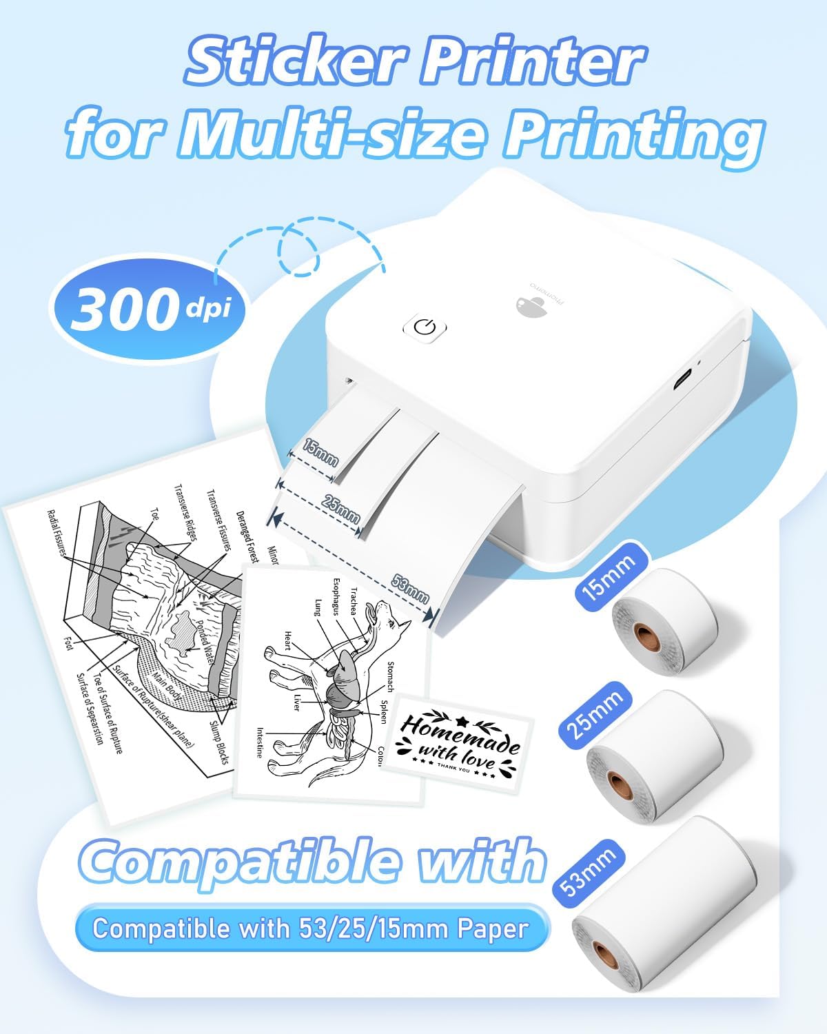 Phomemo P2S Stampante Termica Portatile 300 dpi - immagine 3