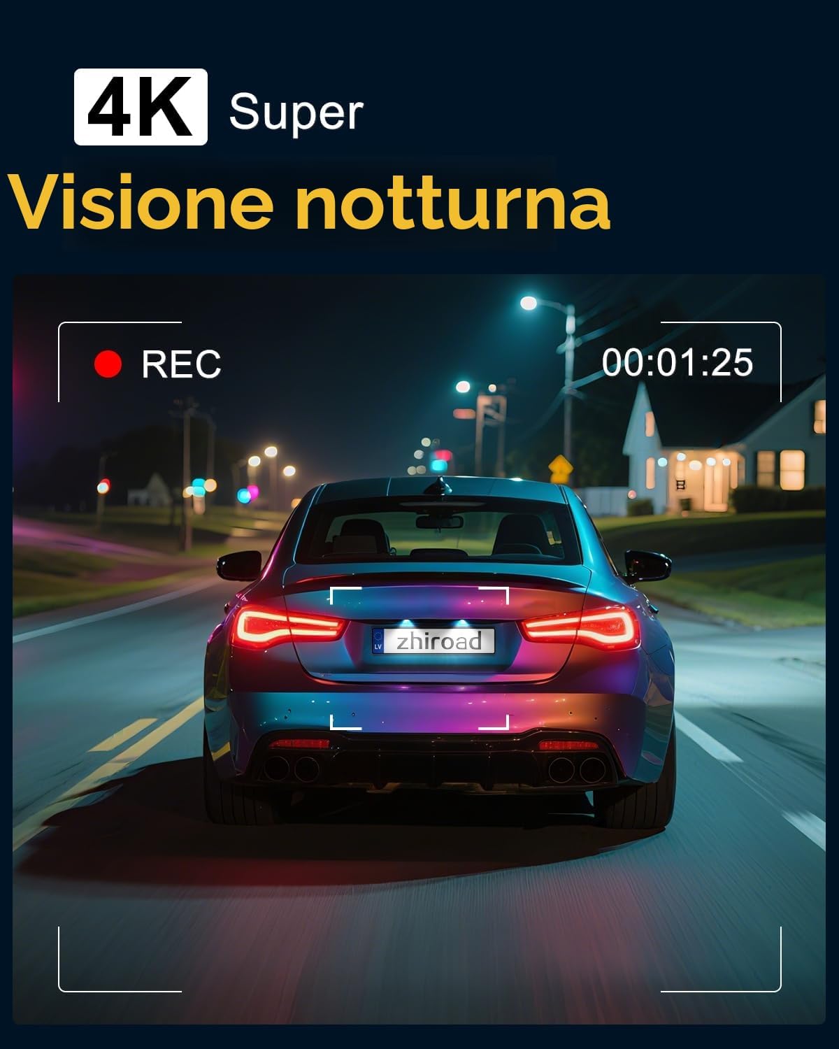 Dash Cam Auto 4K Frontale con APP WiFi 5G e SD 64GB - immagine 3