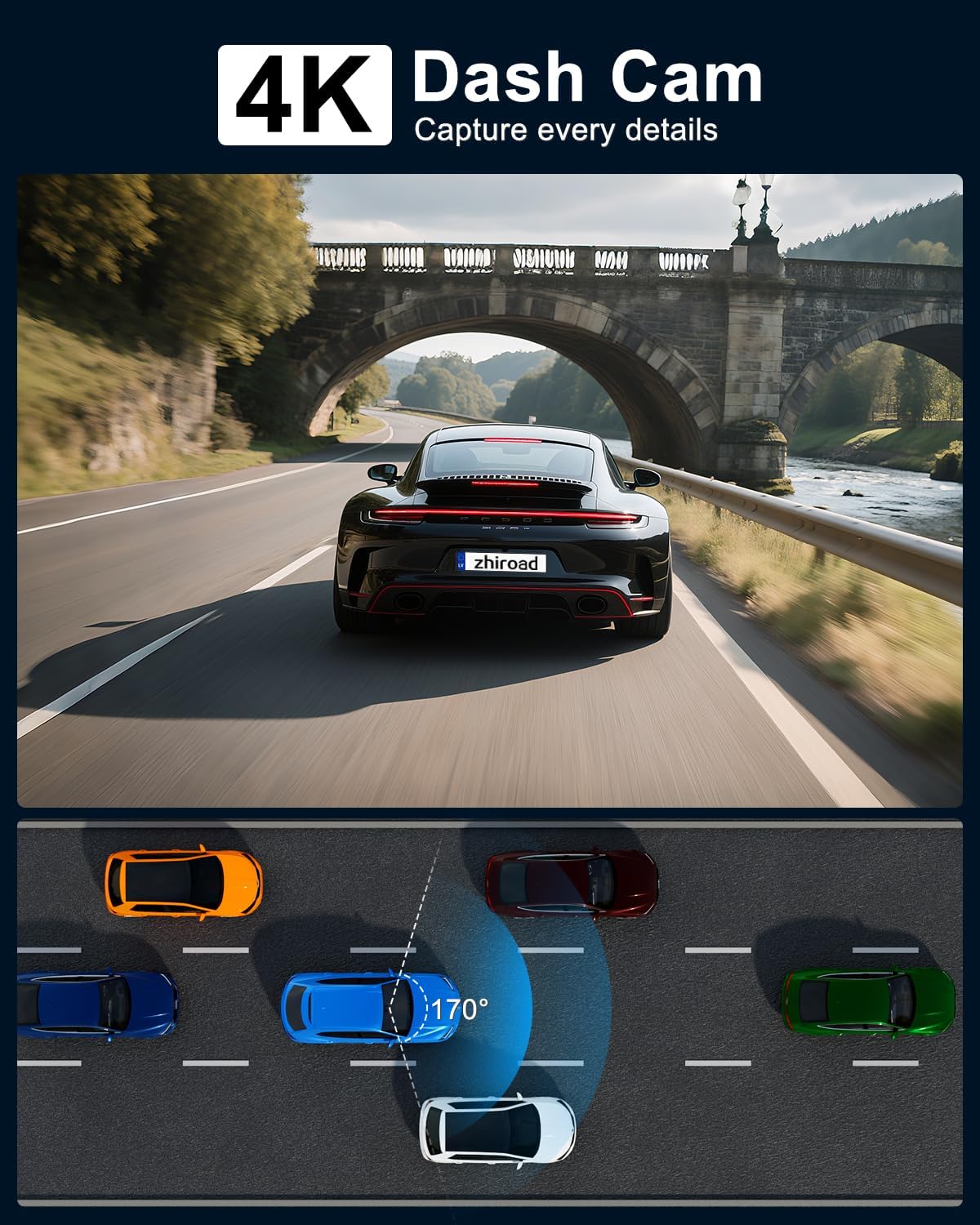 Dash Cam Auto 4K Frontale con APP WiFi 5G e SD 64GB - immagine 4