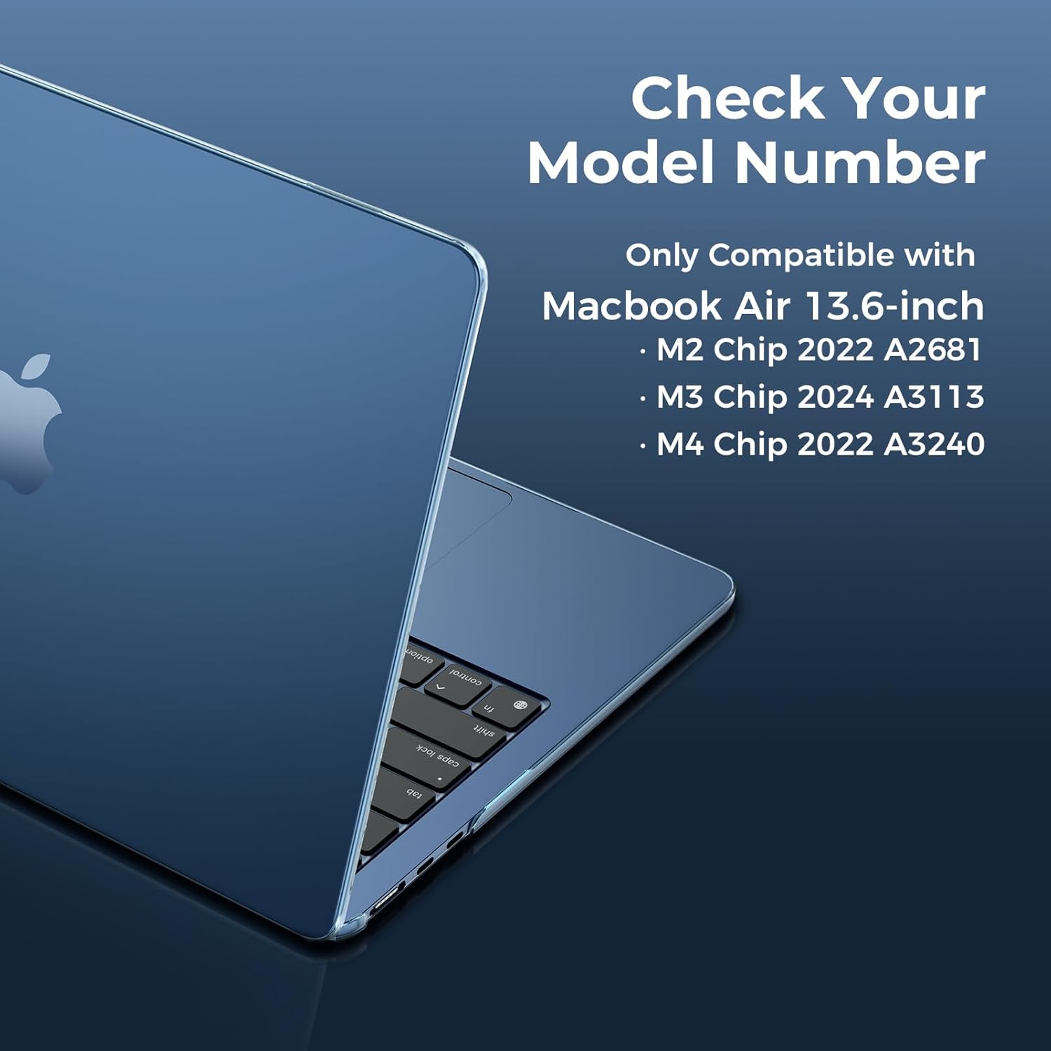 Eoocoo Cover per MacBook Air 13 M2 M3 M4 (2022-2025) - immagine 2