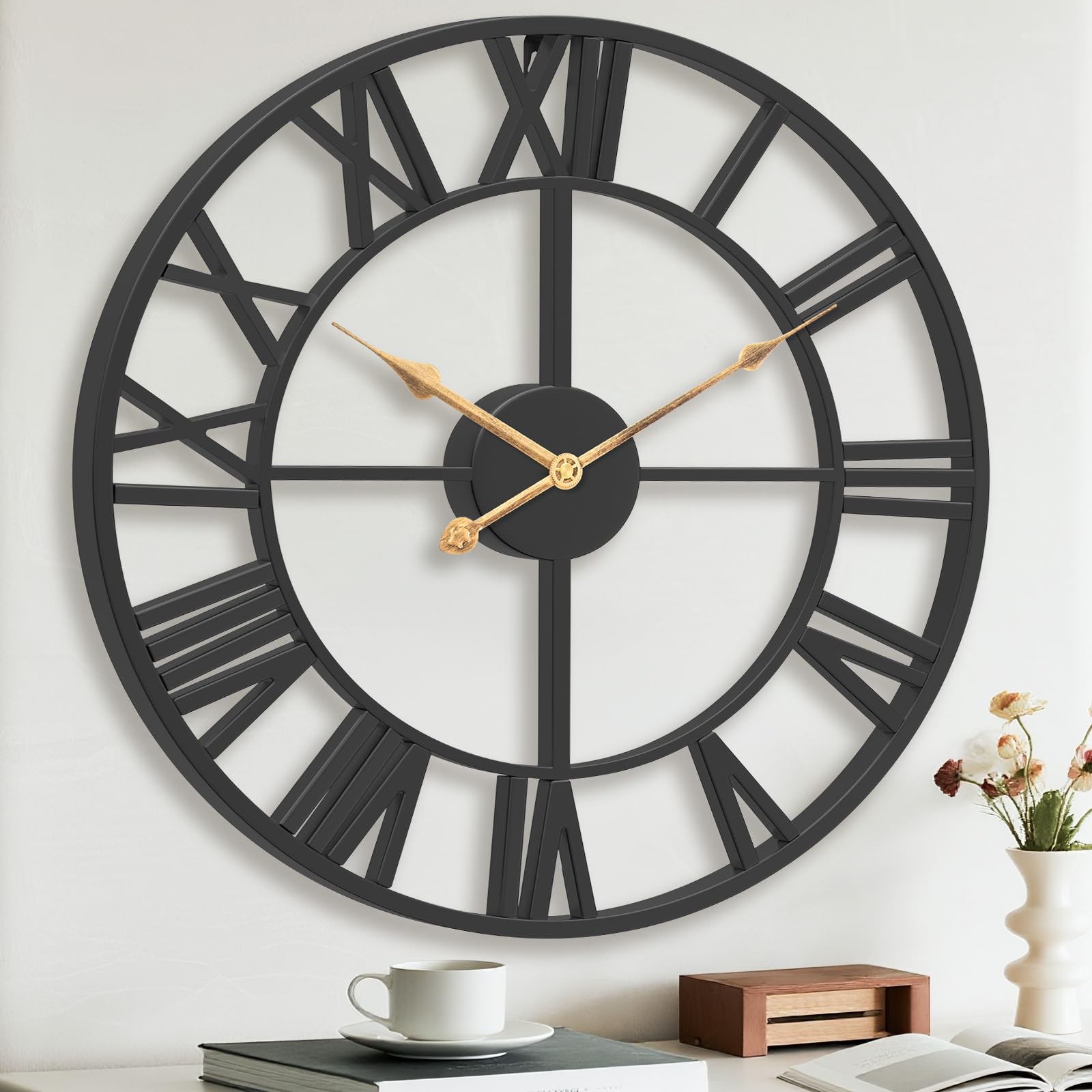 Orologio da Parete Grande Moderno XXL 75cm, Nero