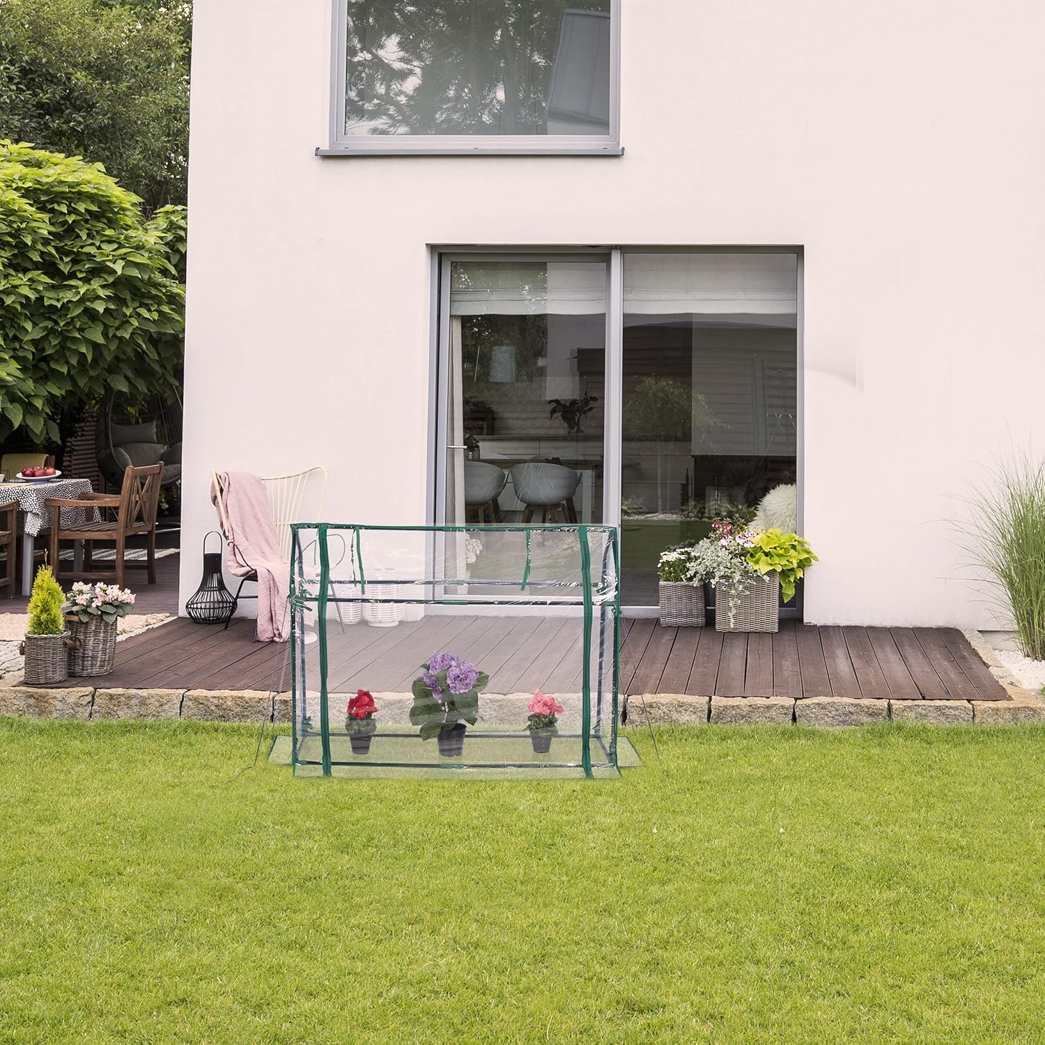 Relaxdays Serra per Orto 92x124x42cm, Trasparente - immagine 2