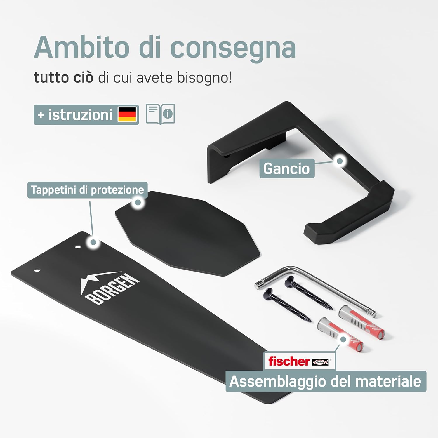 Borgen Supporto da Parete Verticale per Bici - immagine 3