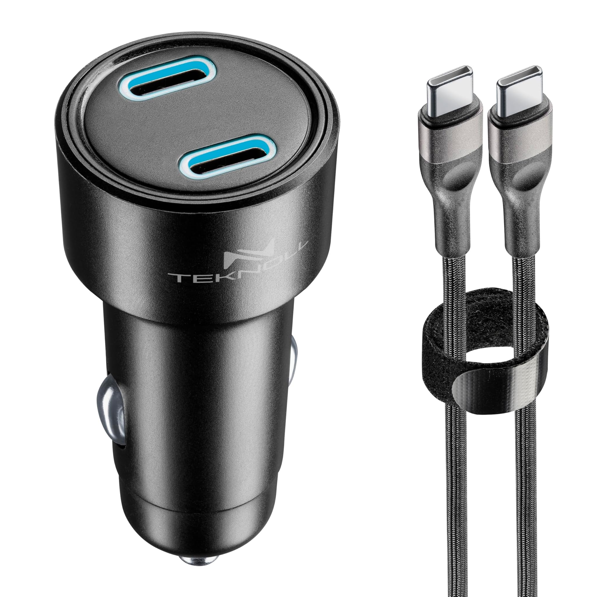 Teknoll - Caricabatterie Rapido 65W USB-C per Auto, Nero