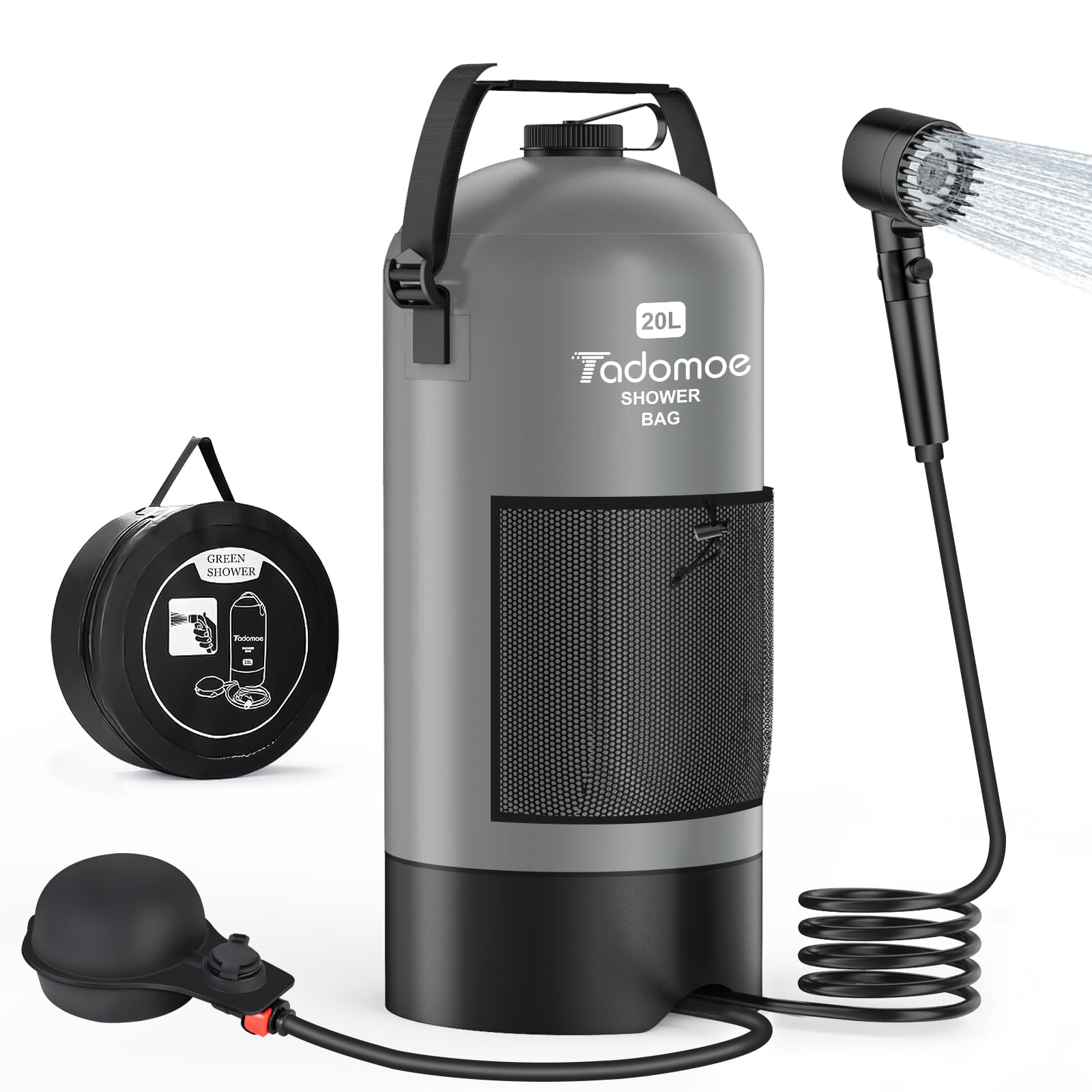 Tadomoe Doccia da Campeggio 20L con Pompa a Pedale