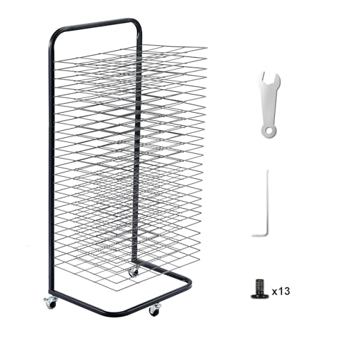 Vevor Stendino per Pittura 25 Ripiani Rimovibili, Nero