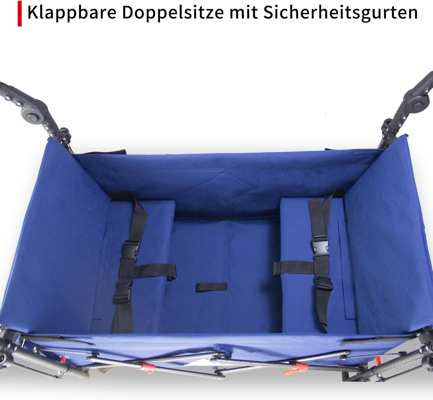 Carrello Pieghevole 2 Posti con Tetto Blu - immagine 2