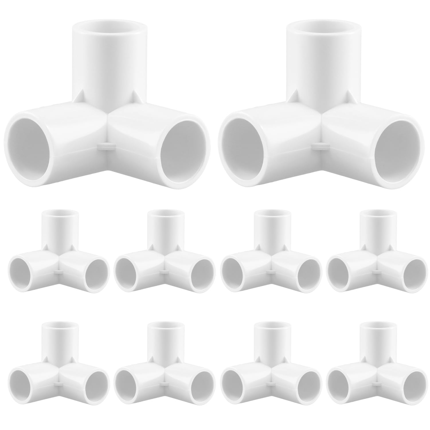 Qwork® 10 Raccordi per Tubi a 3 Vie 20mm, Bianco