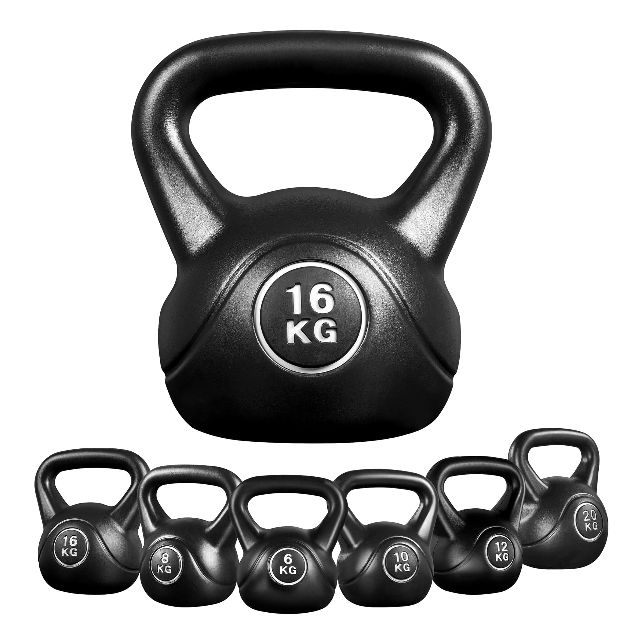 Yaheetech Kettlebell Fitness in HDPE e Cemento, Nero
