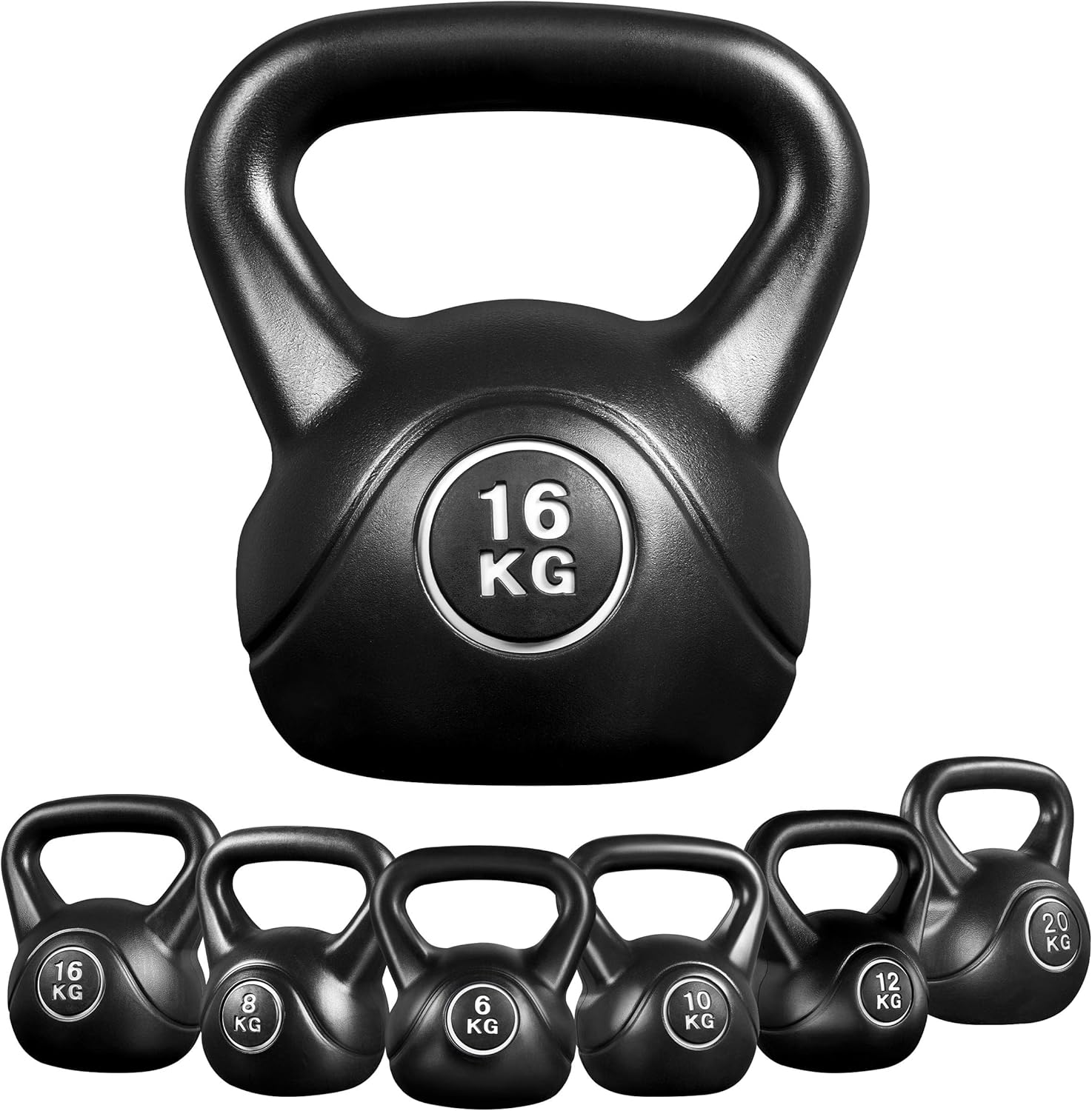 Yaheetech Kettlebell Fitness in HDPE e Cemento, Nero - immagine 1