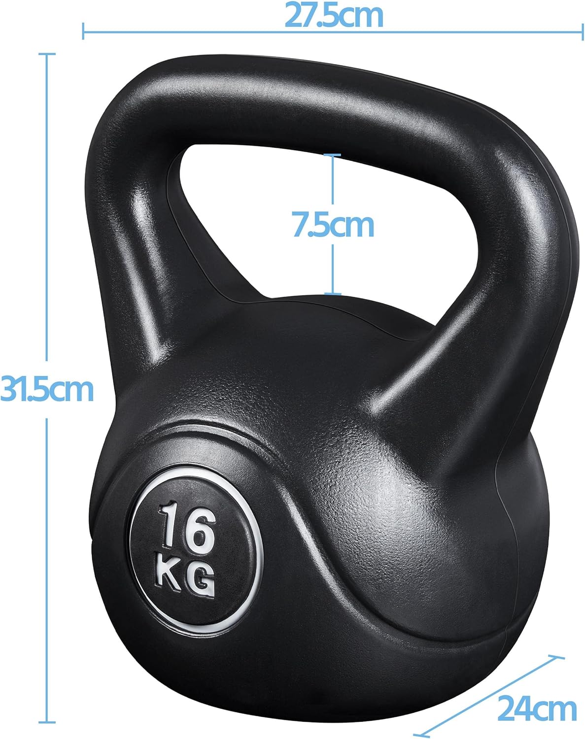 Yaheetech Kettlebell Fitness in HDPE e Cemento, Nero - immagine 2